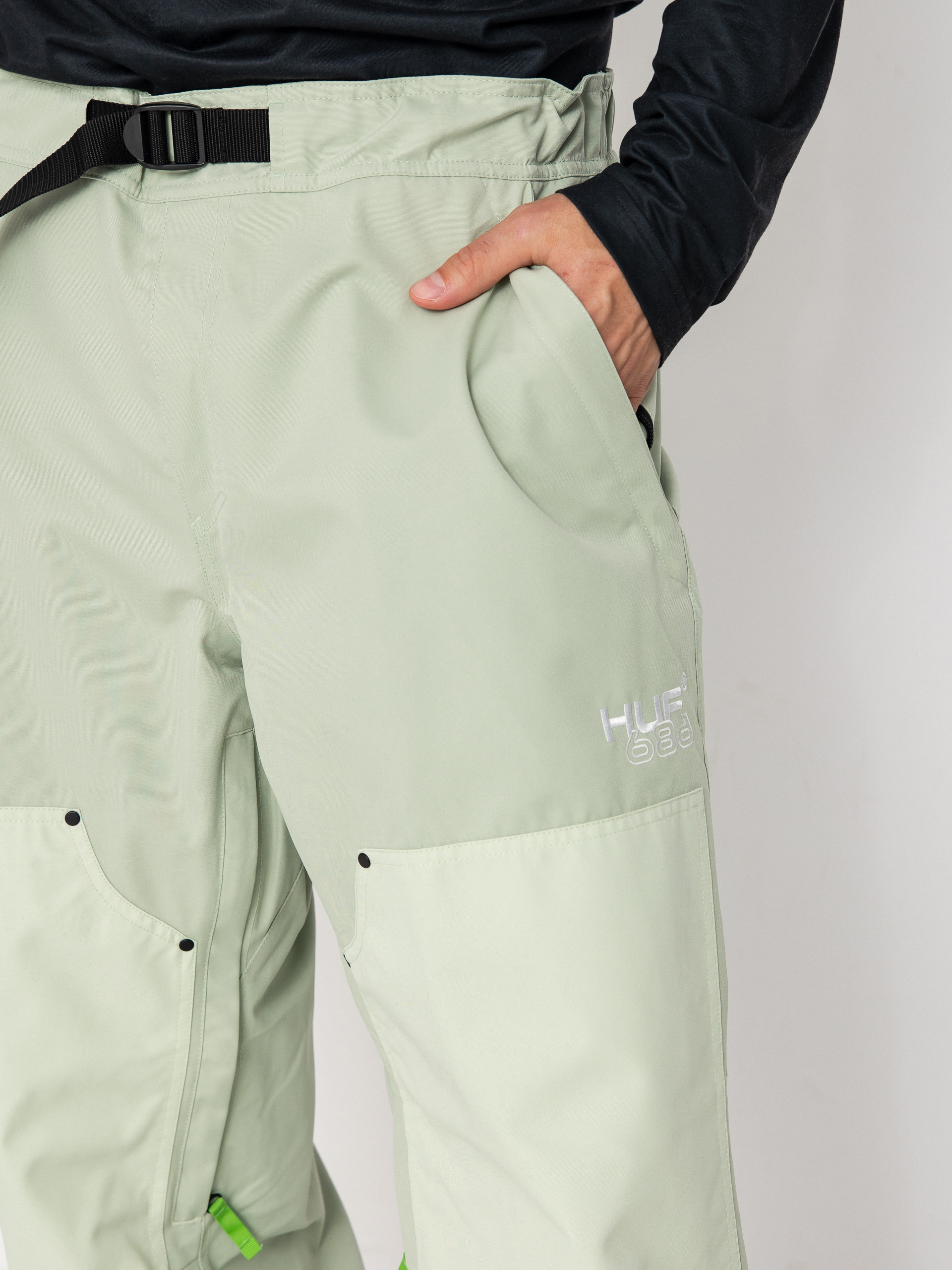Męskie Spodnie snowboardowe 686 X Huf Double H (huf green colorblock)