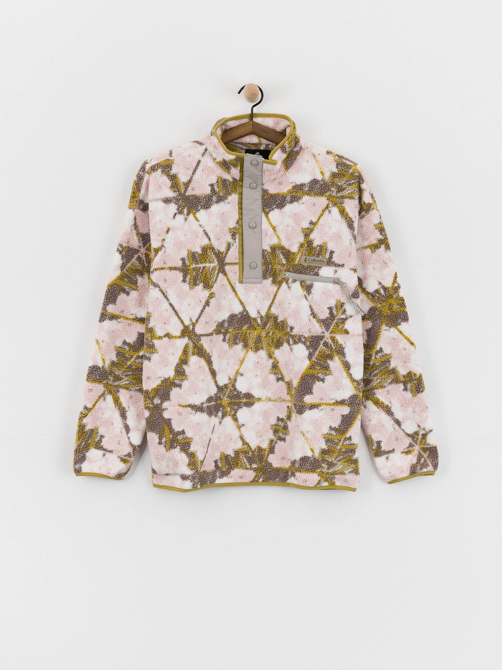 Polar Columbia Helvetia II Printed Half Snap (pink agate/florascope)