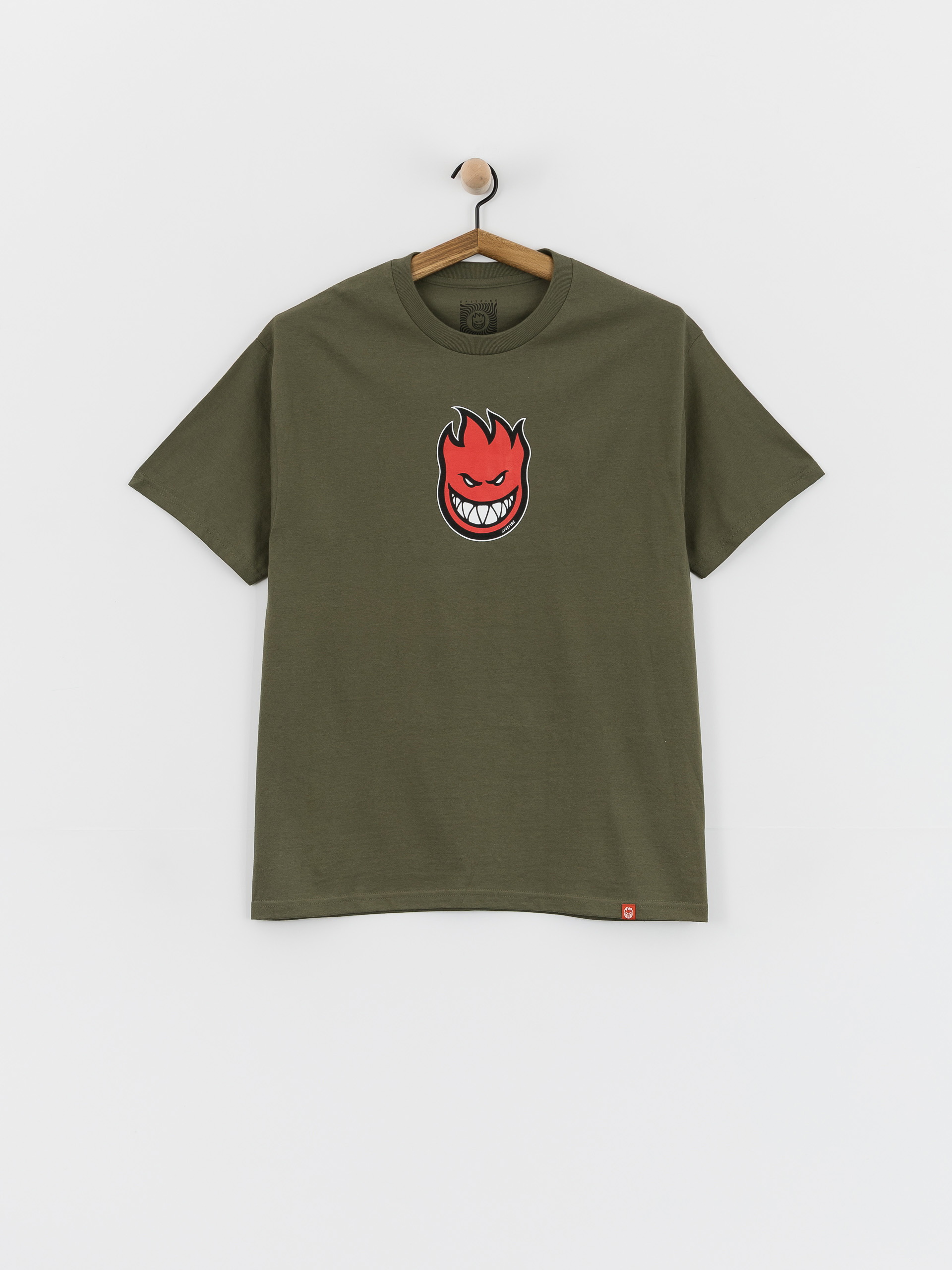 T-shirt Spitfire Bighead Mid Fill (military green w/red black & white print)