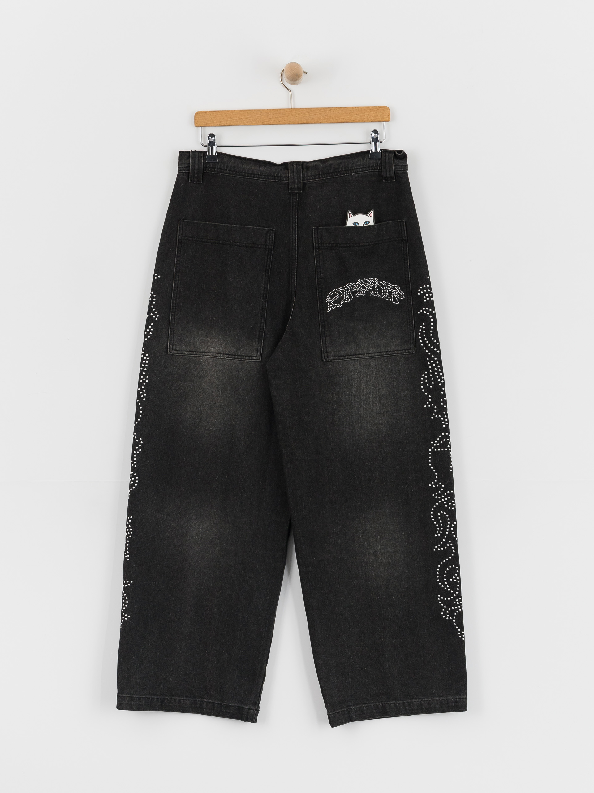 Spodnie RipNDip Pretty Flacko Extra Wide Leg (black vintage wash denim)