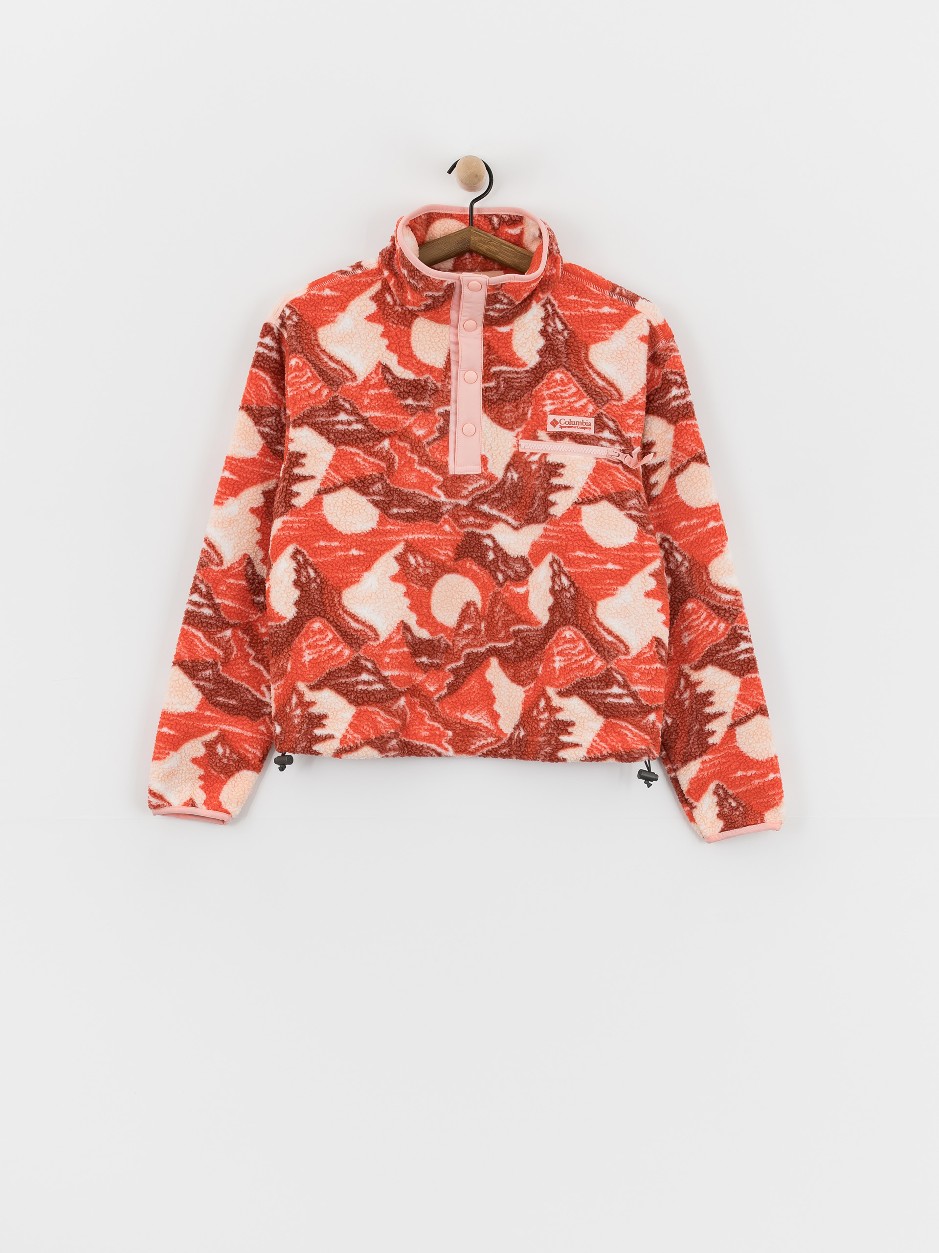 Polar Columbia Helvetia II Printed Cropped Half Snap Wmn (poppy red/sunscape)