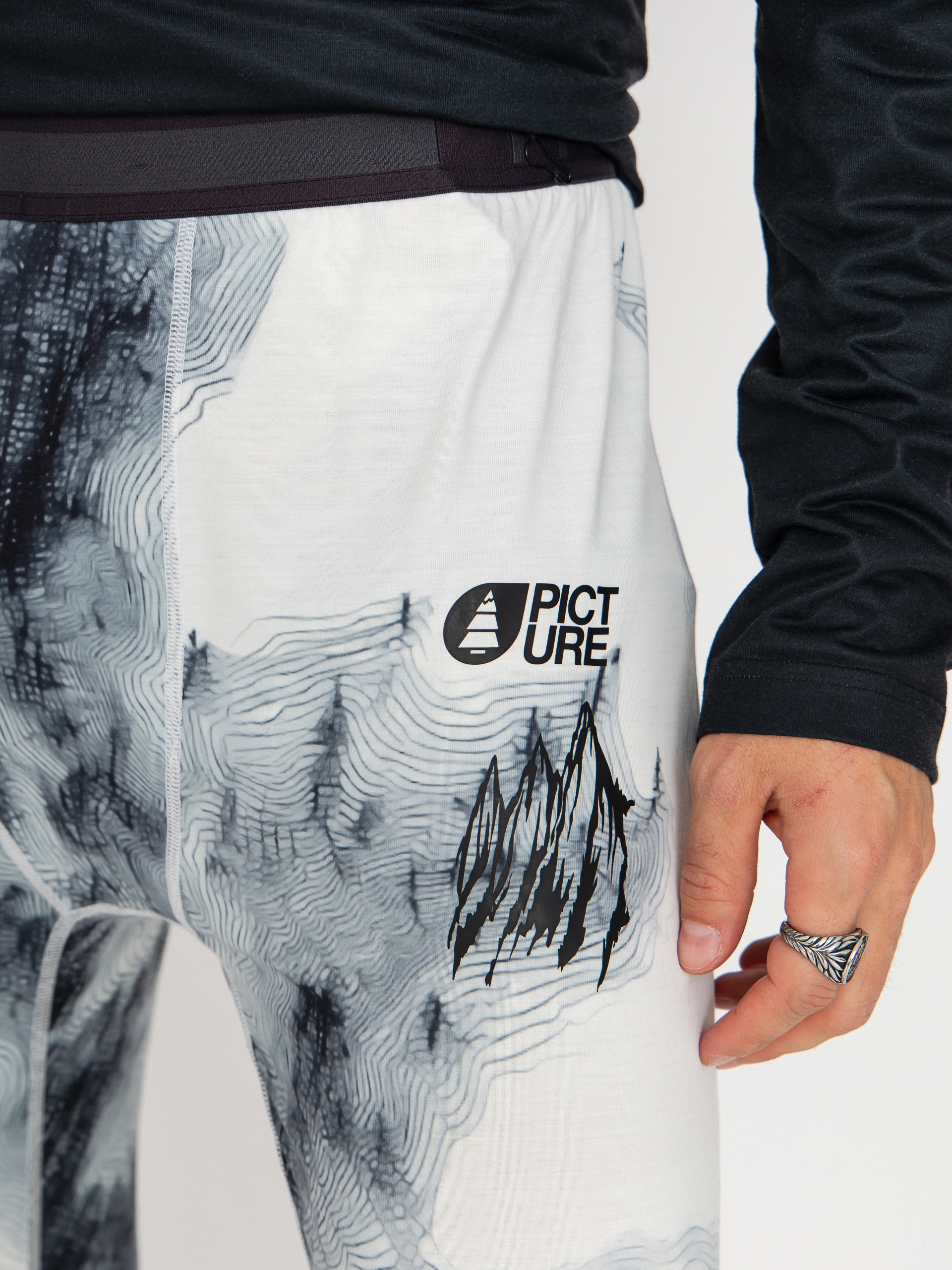 Męskie Legginsy aktywne Picture Lhotse Printed (snowy pine print)