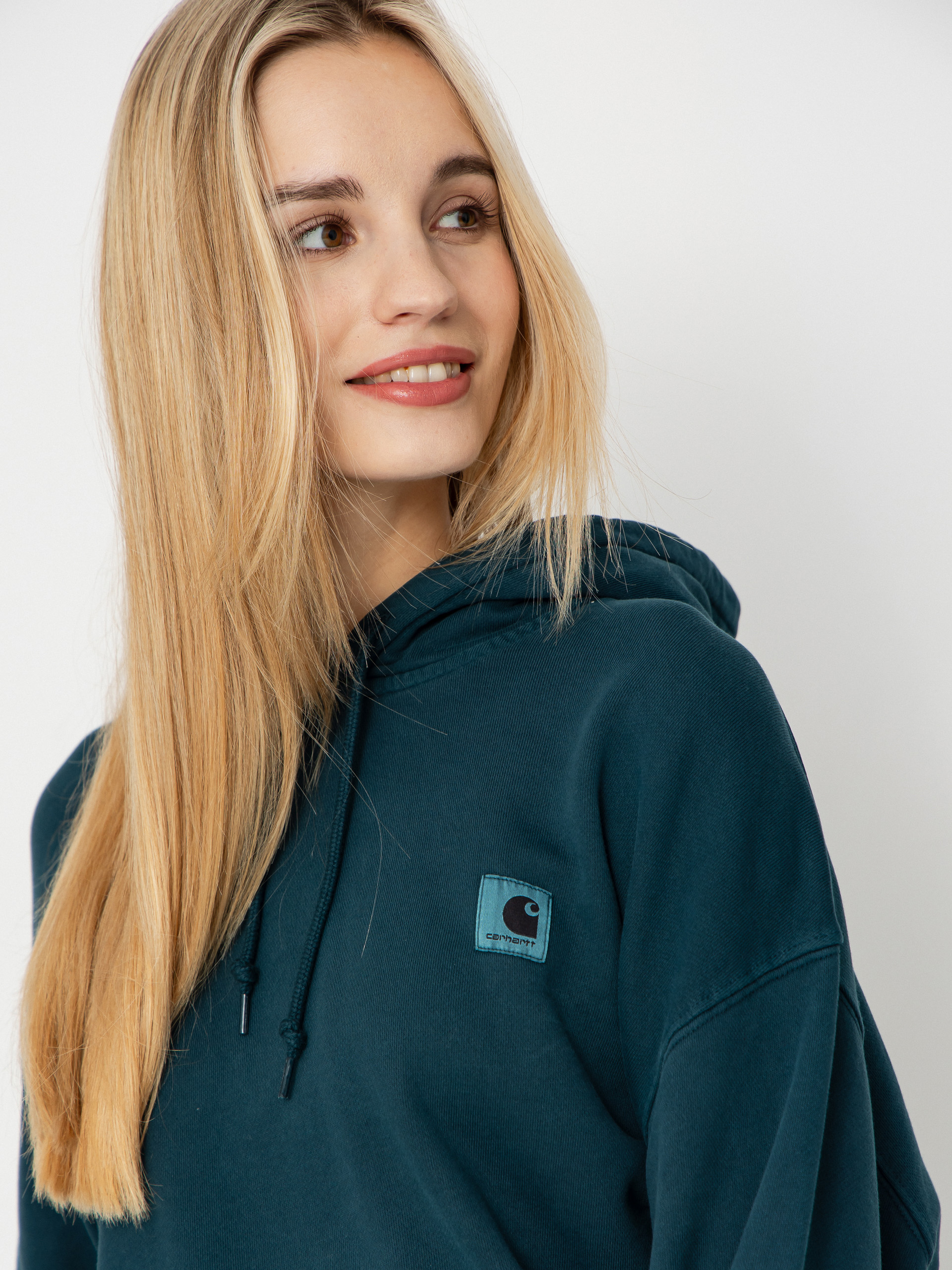 Bluza z kapturem Carhartt WIP Nelson HD Wmn (deep lagoon/garment dyed)