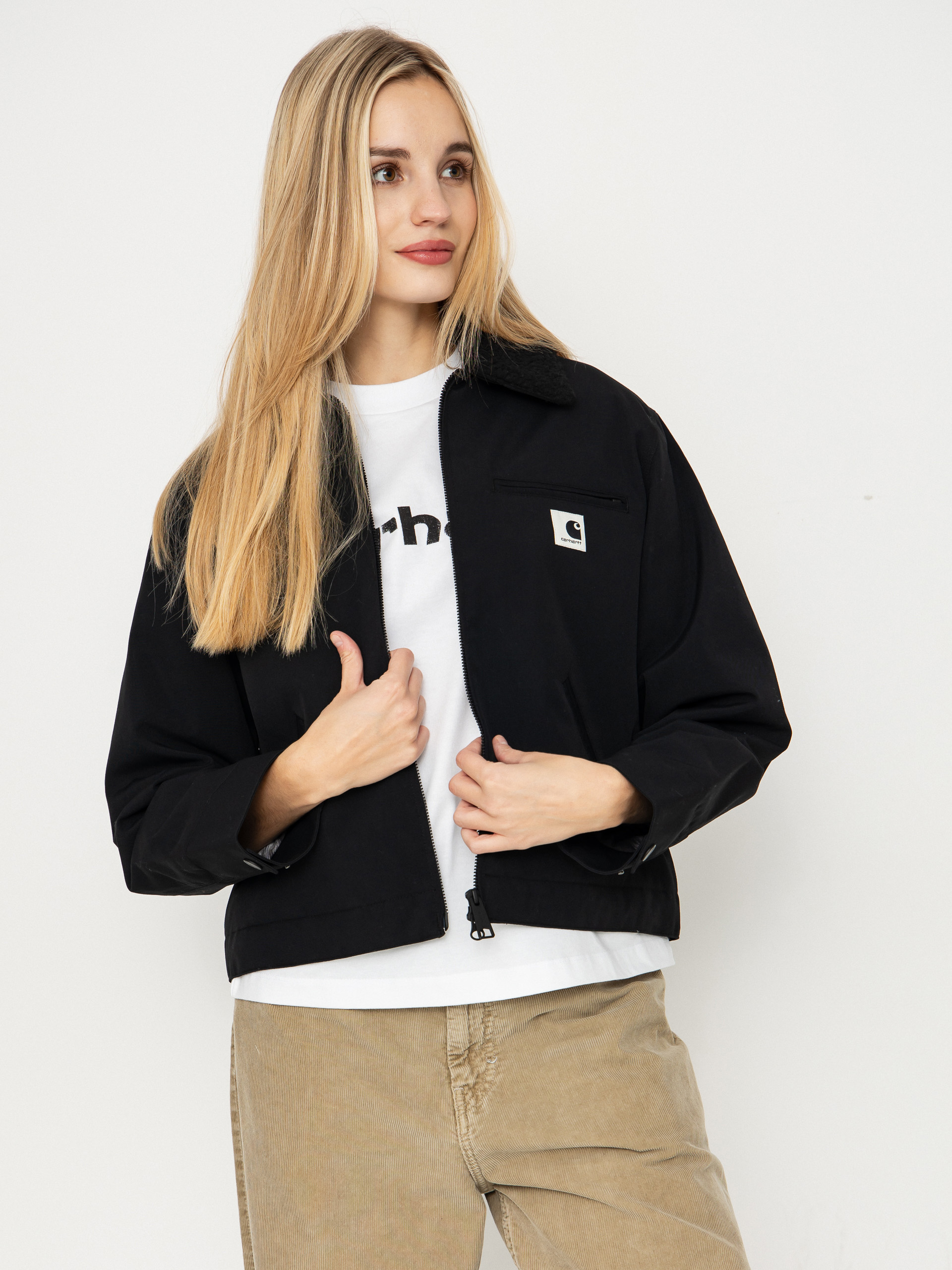 Kurtka Carhartt WIP Newkirk Wmn (black/wild dog print)