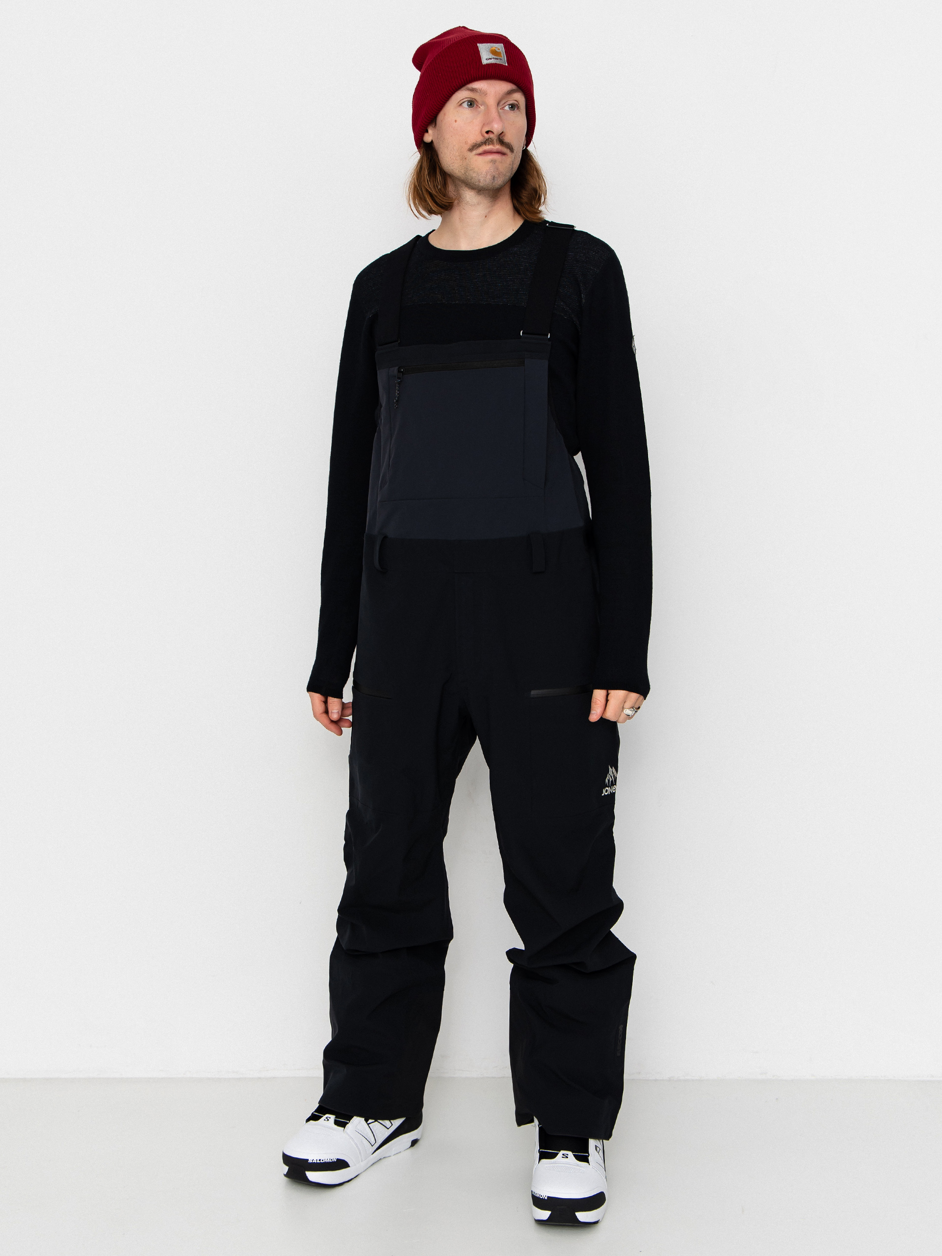 Spodnie snowboardowe Jones Snowboards Shralpinist Str Rec Bib (stealth black)