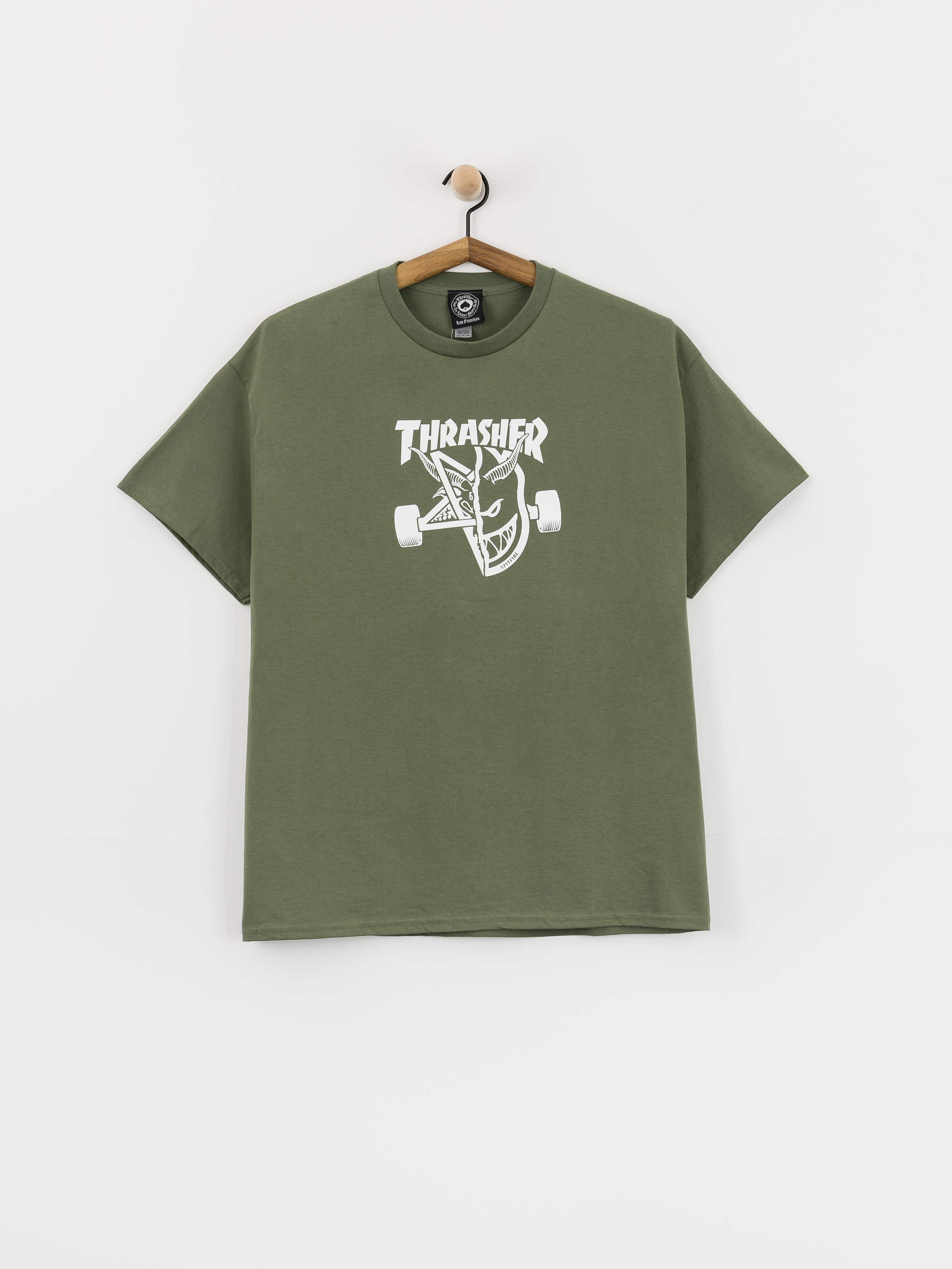 T-shirt Thrasher x Spitfire Thrash & Burn (military green)