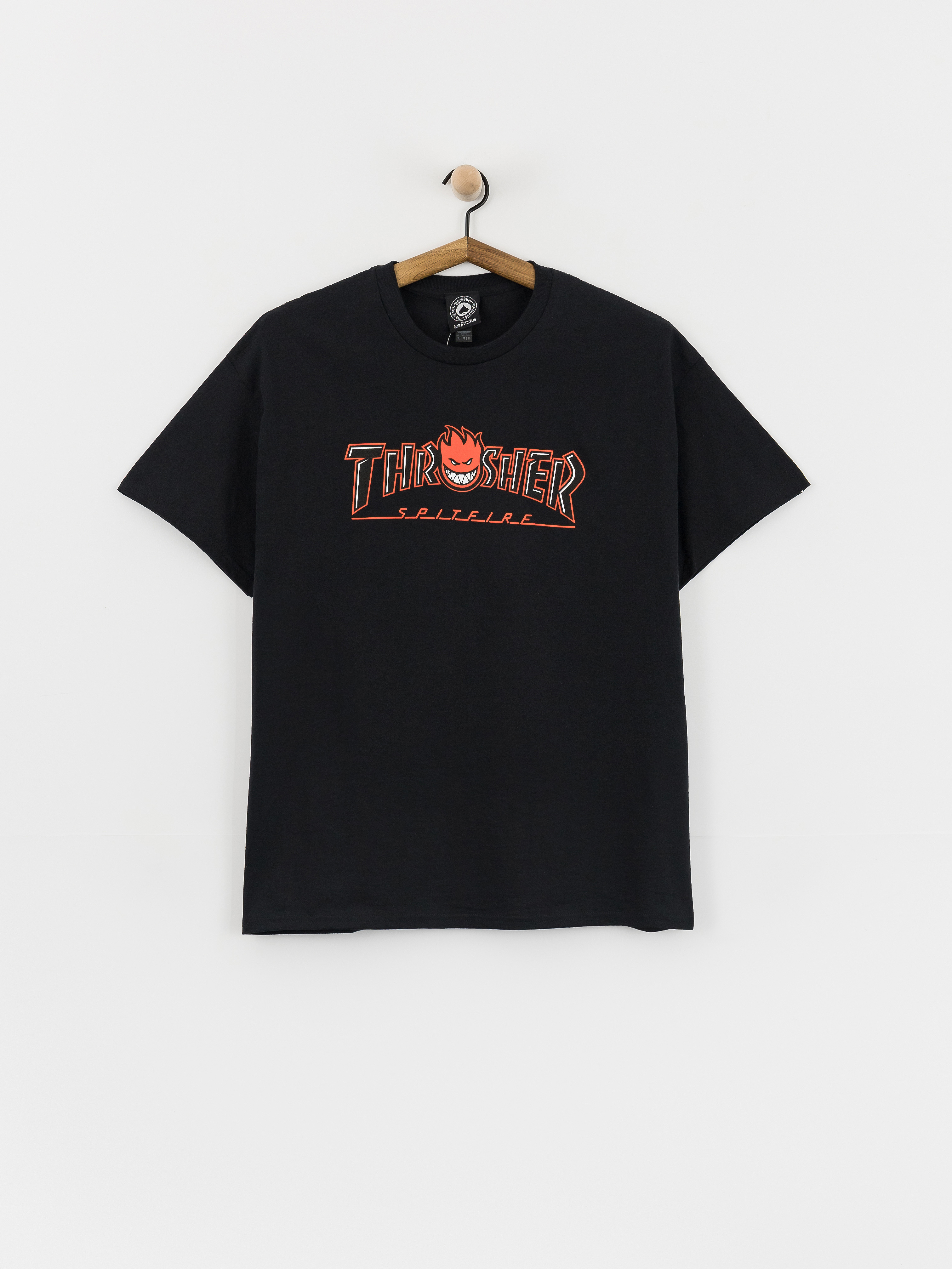 T-shirt Thrasher x Spitfire Big Head Outline (black)