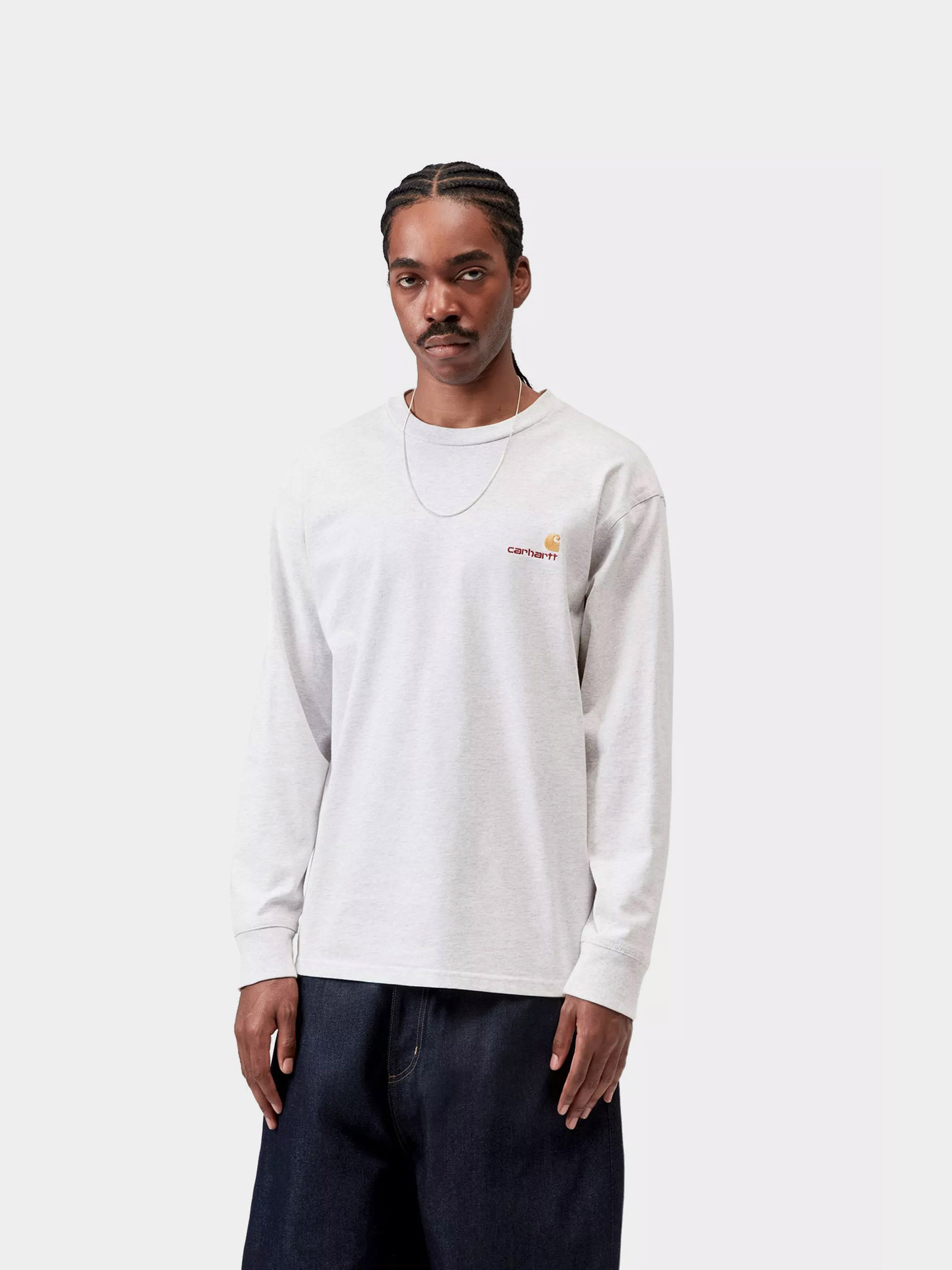 Longsleeve Carhartt WIP American Script (ash heather)