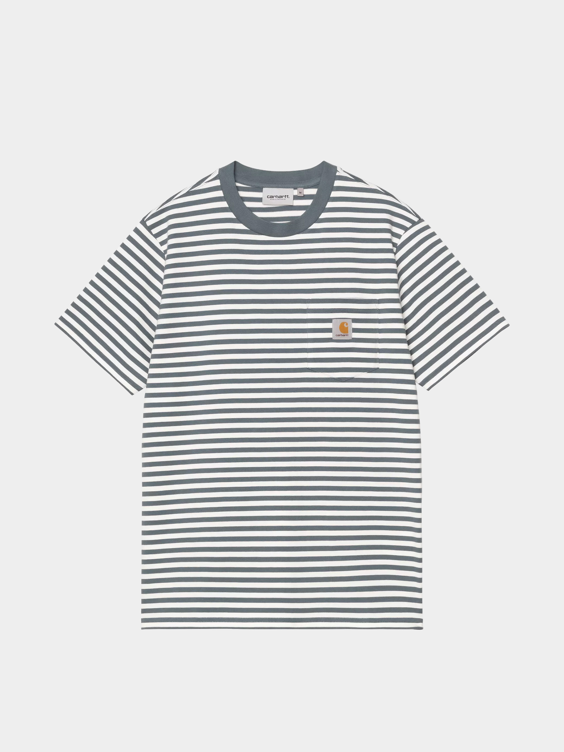 T-shirt Carhartt WIP Ezra Pocket (ezra stripe/cozy blue/wax)