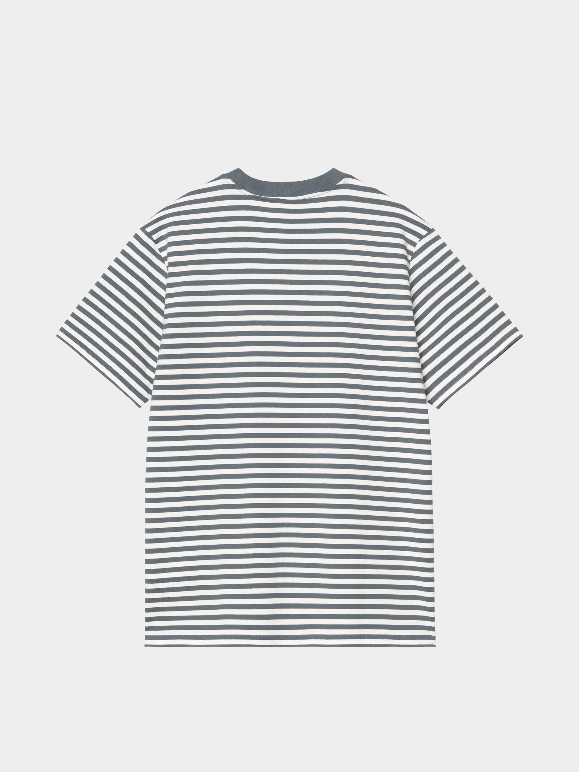 T-shirt Carhartt WIP Ezra Pocket (ezra stripe/cozy blue/wax)