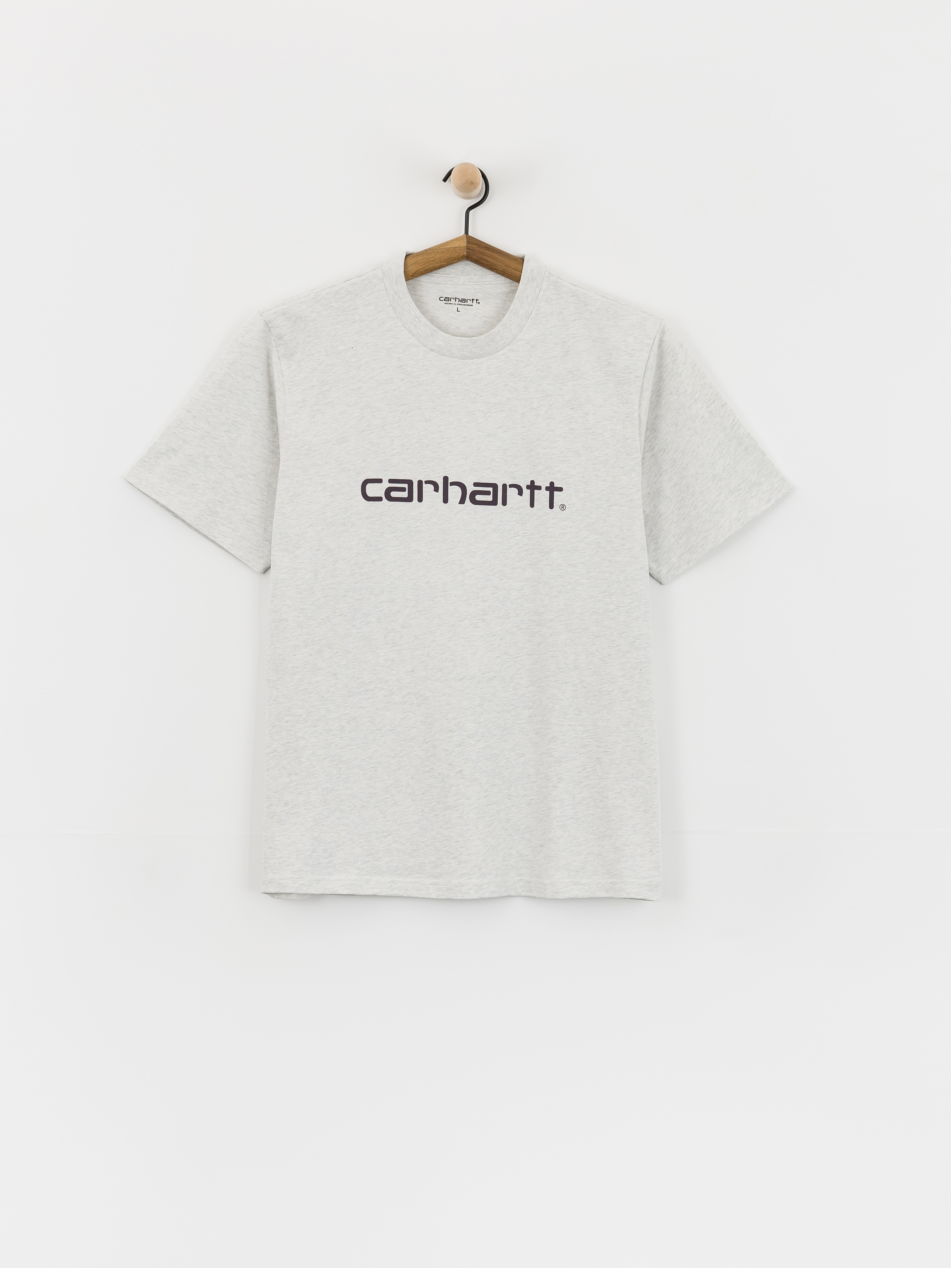 T-shirt Carhartt WIP Script (ash heather/cozy purple)