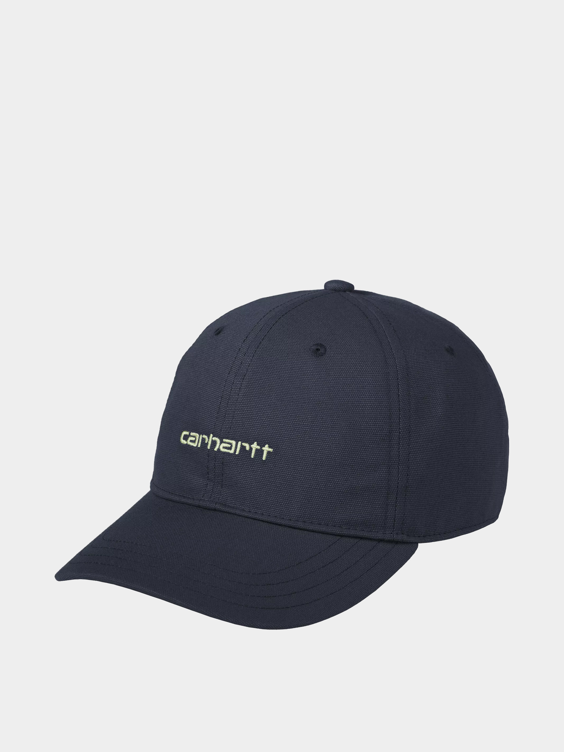 Czapka z daszkiem Carhartt WIP Canvas Script (deep night/gentle green)