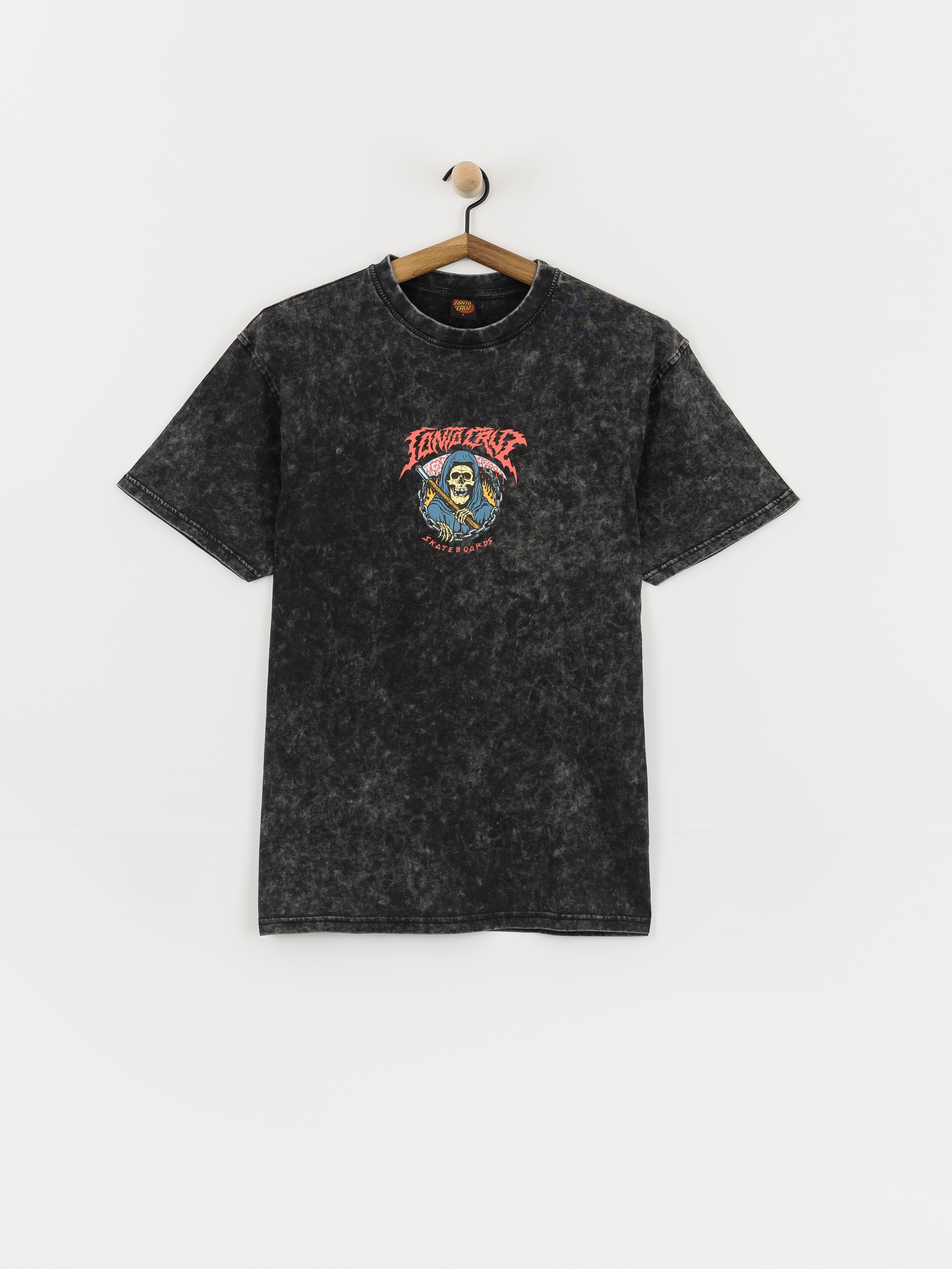 T-shirt Santa Cruz Out Of Time Front (black acid wash)