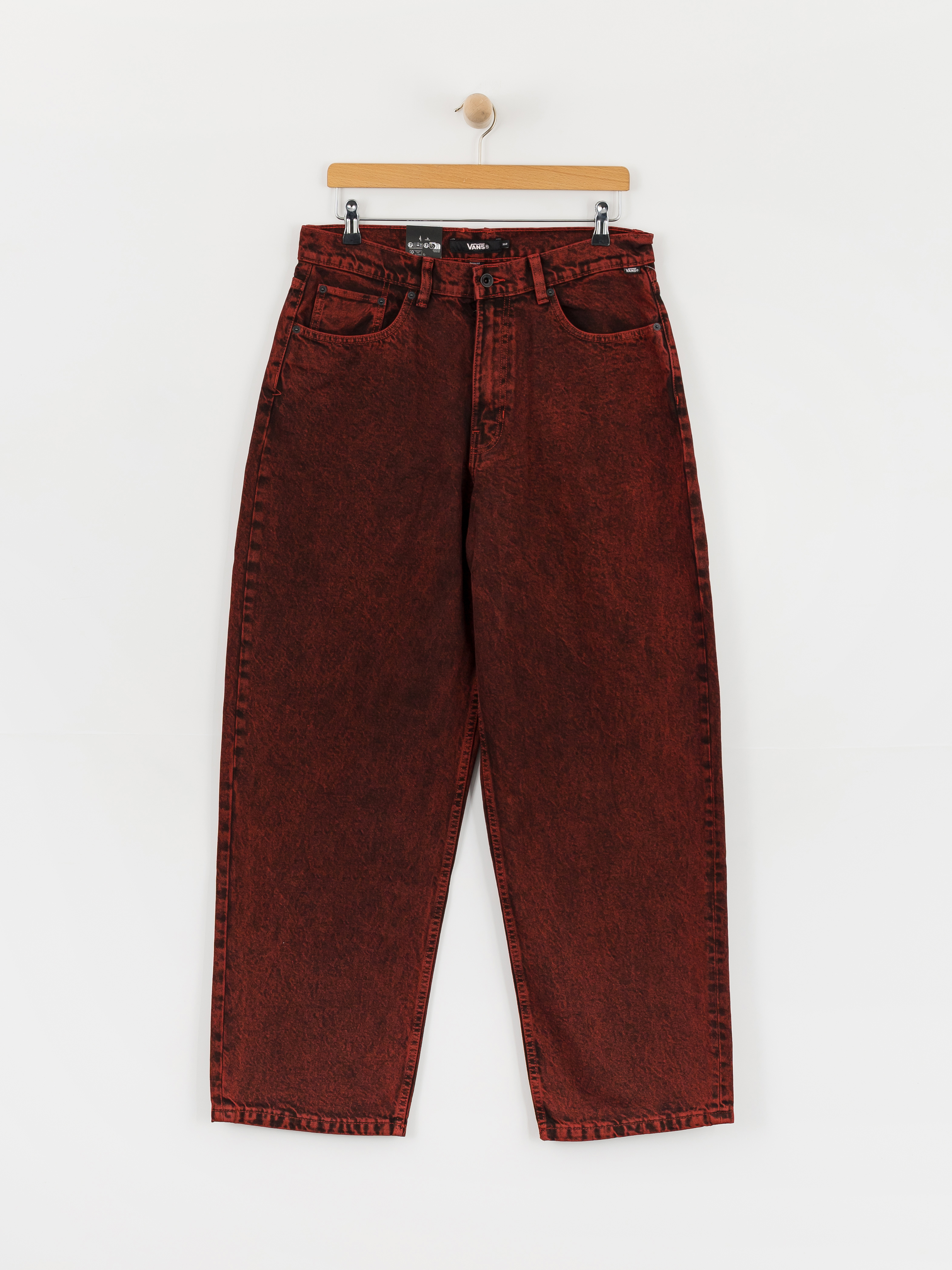 Spodnie Vans Check 5 Baggy Acid Overdyed Denim (racing red)