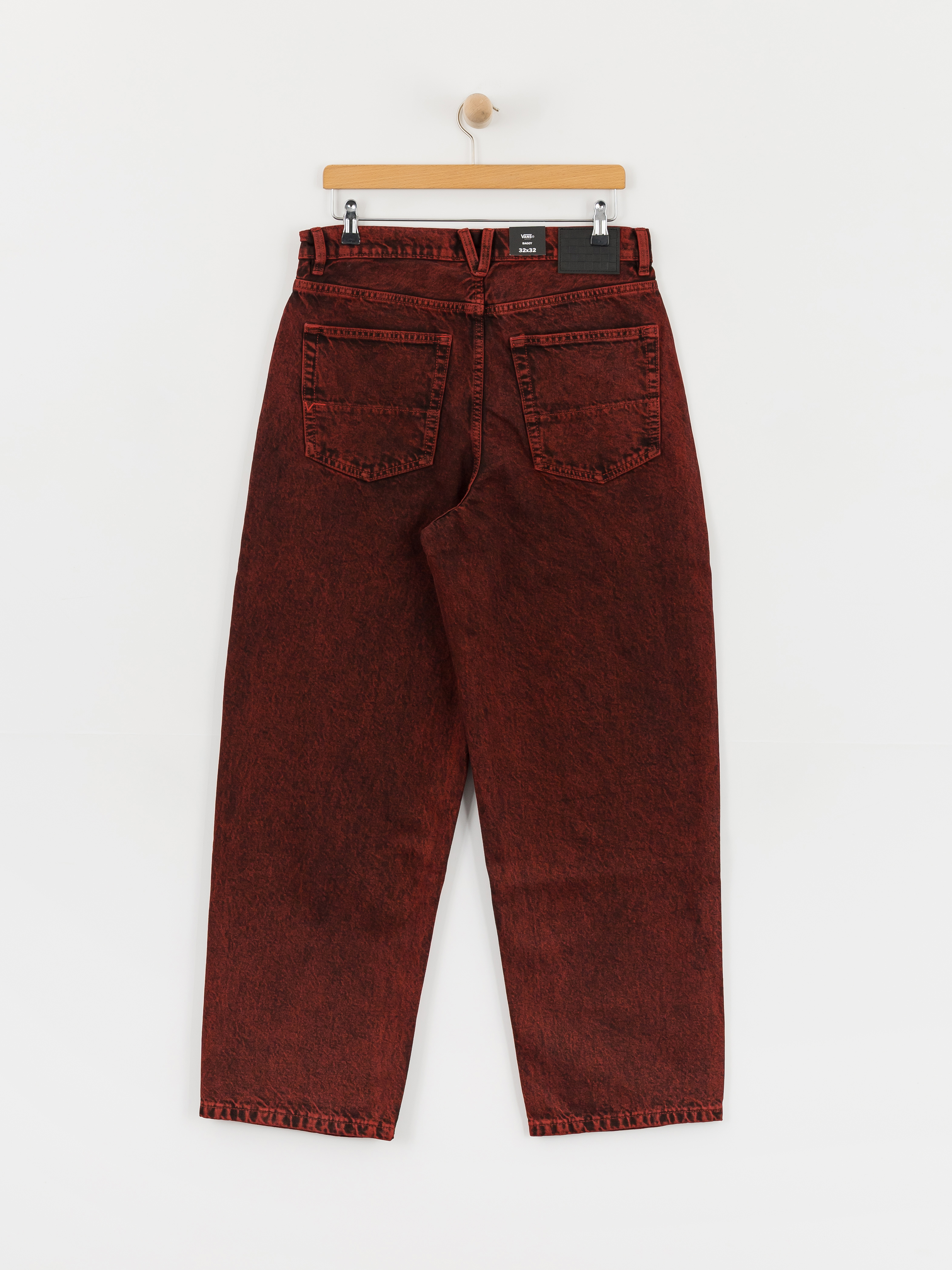 Spodnie Vans Check 5 Baggy Acid Overdyed Denim (racing red)