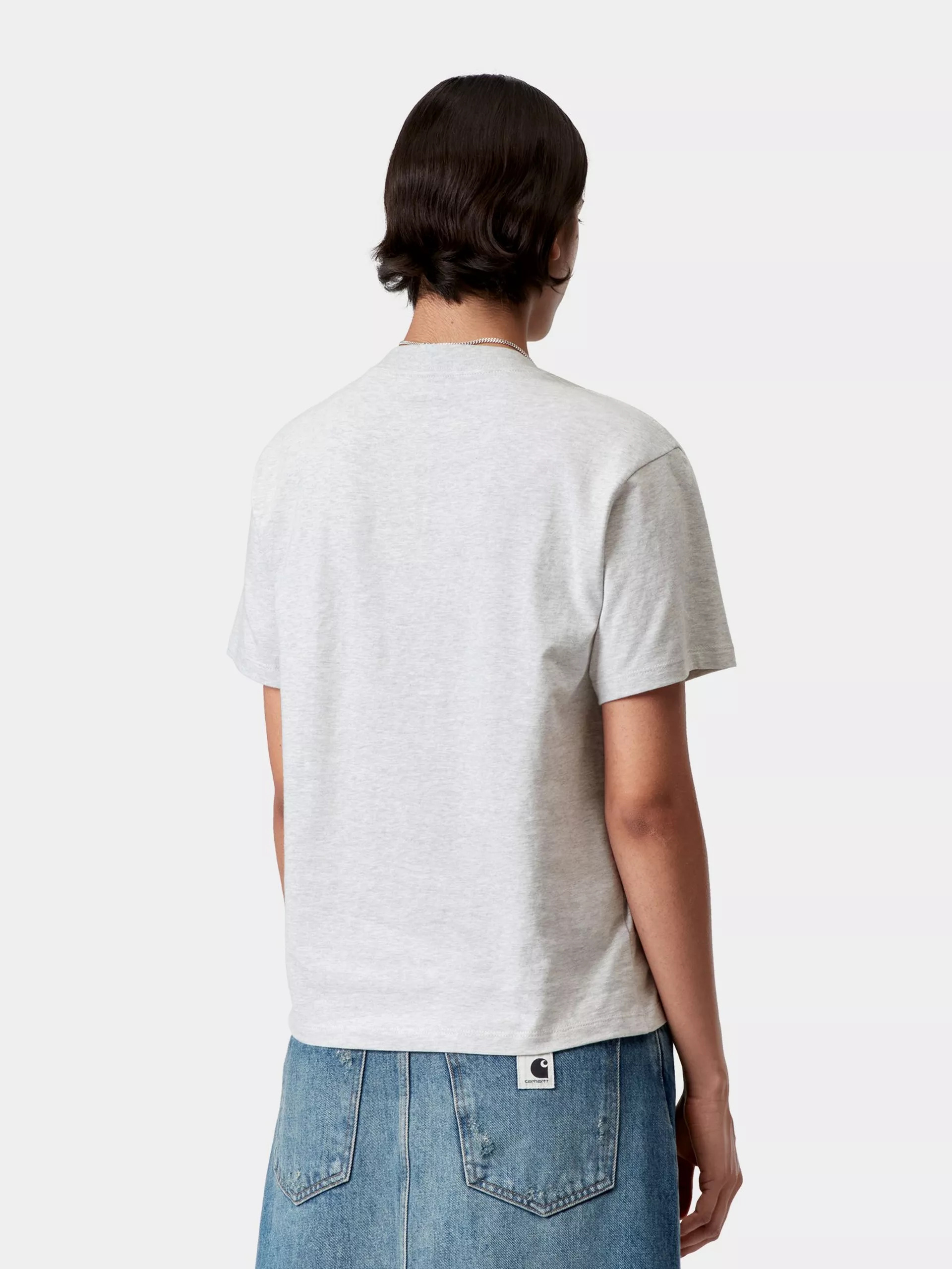 T-shirt Carhartt WIP Pocket Heart Wmn (ash heather/red)