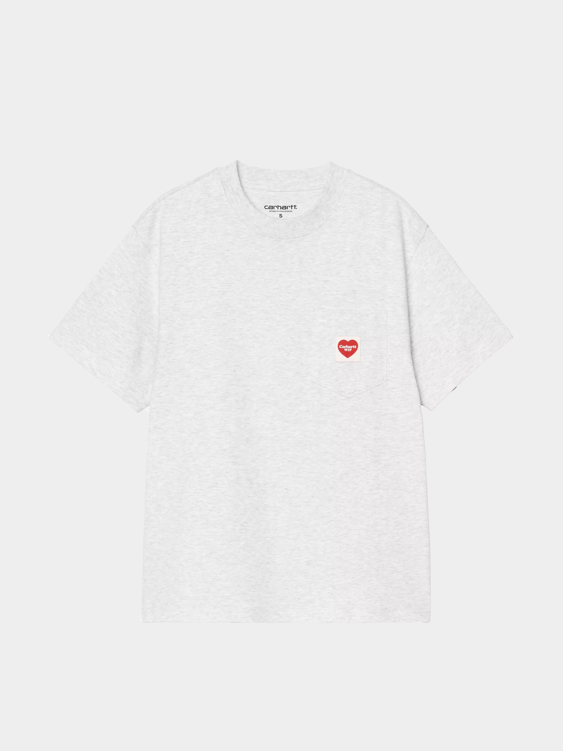 T-shirt Carhartt WIP Pocket Heart Wmn (ash heather/red)