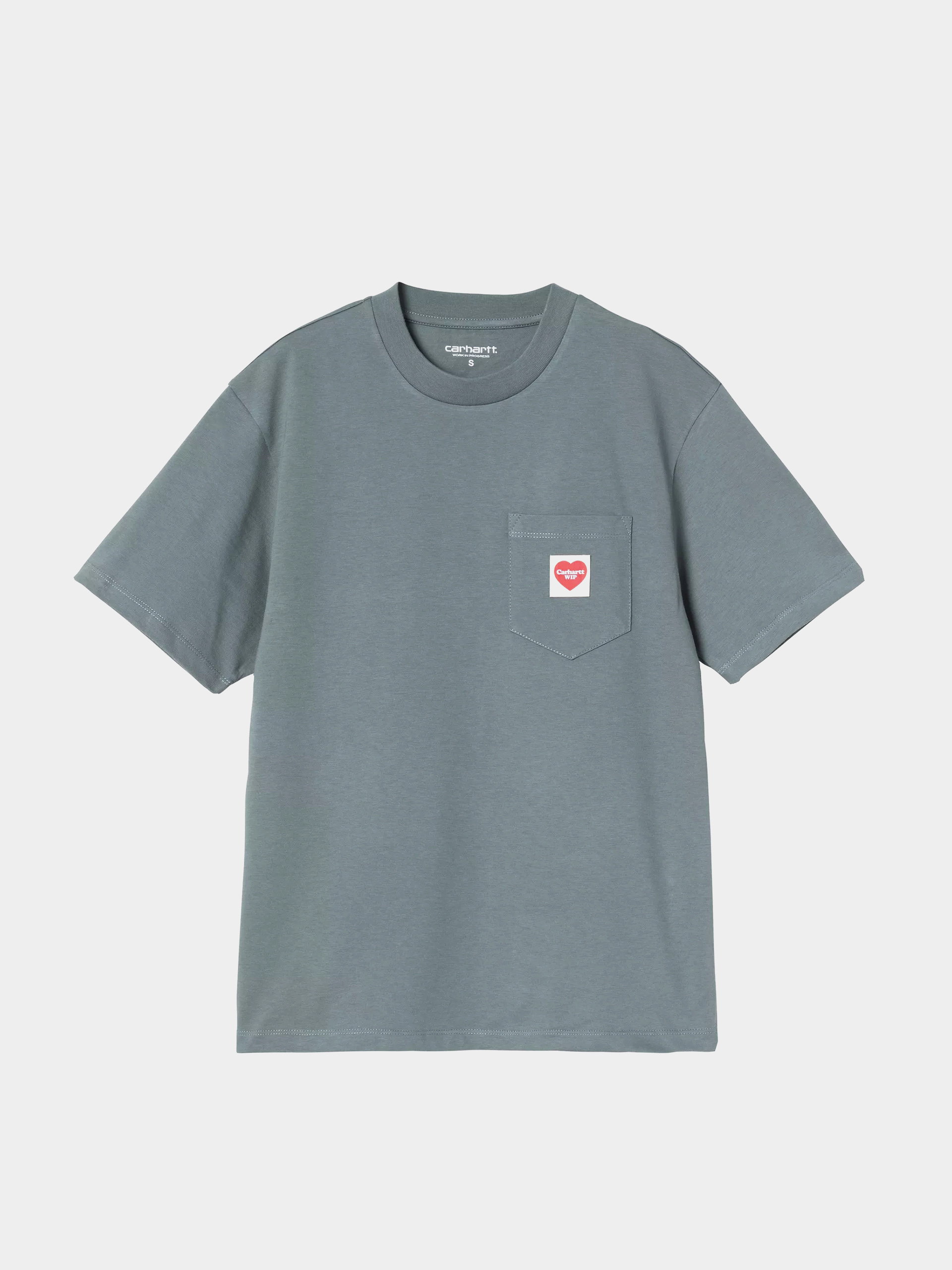 T-shirt Carhartt WIP Pocket Heart Wmn (cozy blue/red)