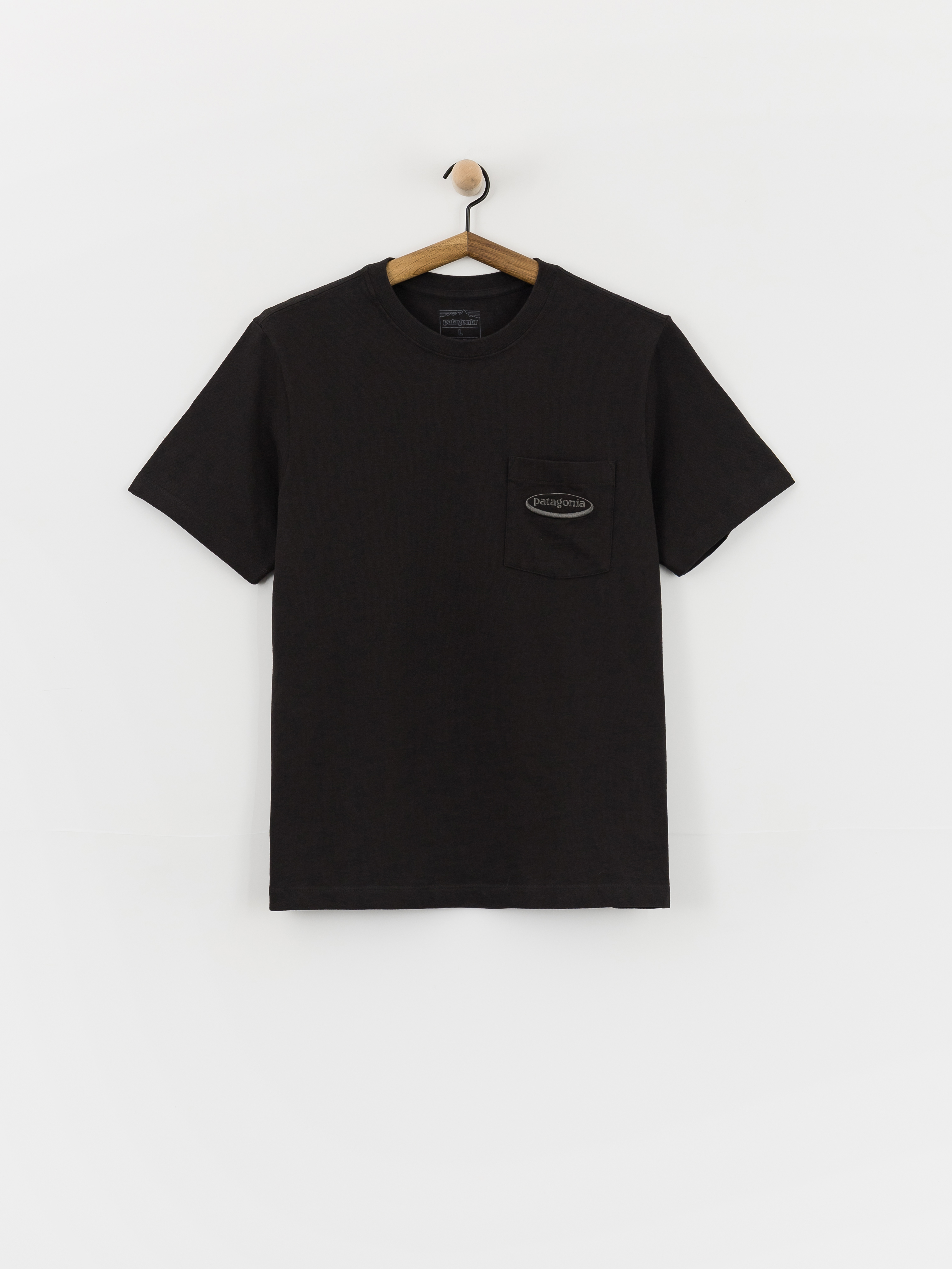 T-shirt Patagonia Midweight '95 Oval Logo Pocket (black)