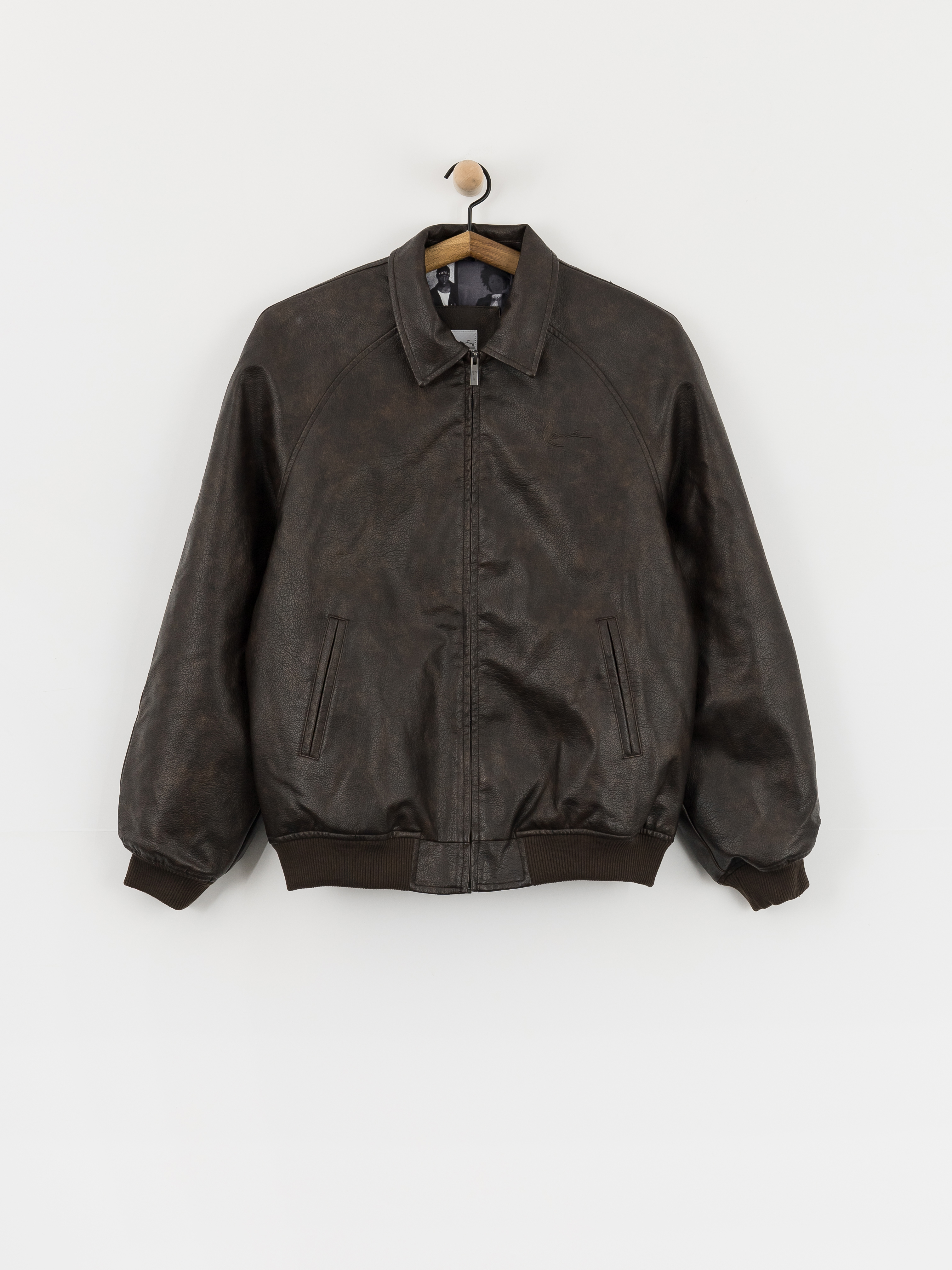 Kurtka Karl Kani Signature Pu Leather Bomber (brown)