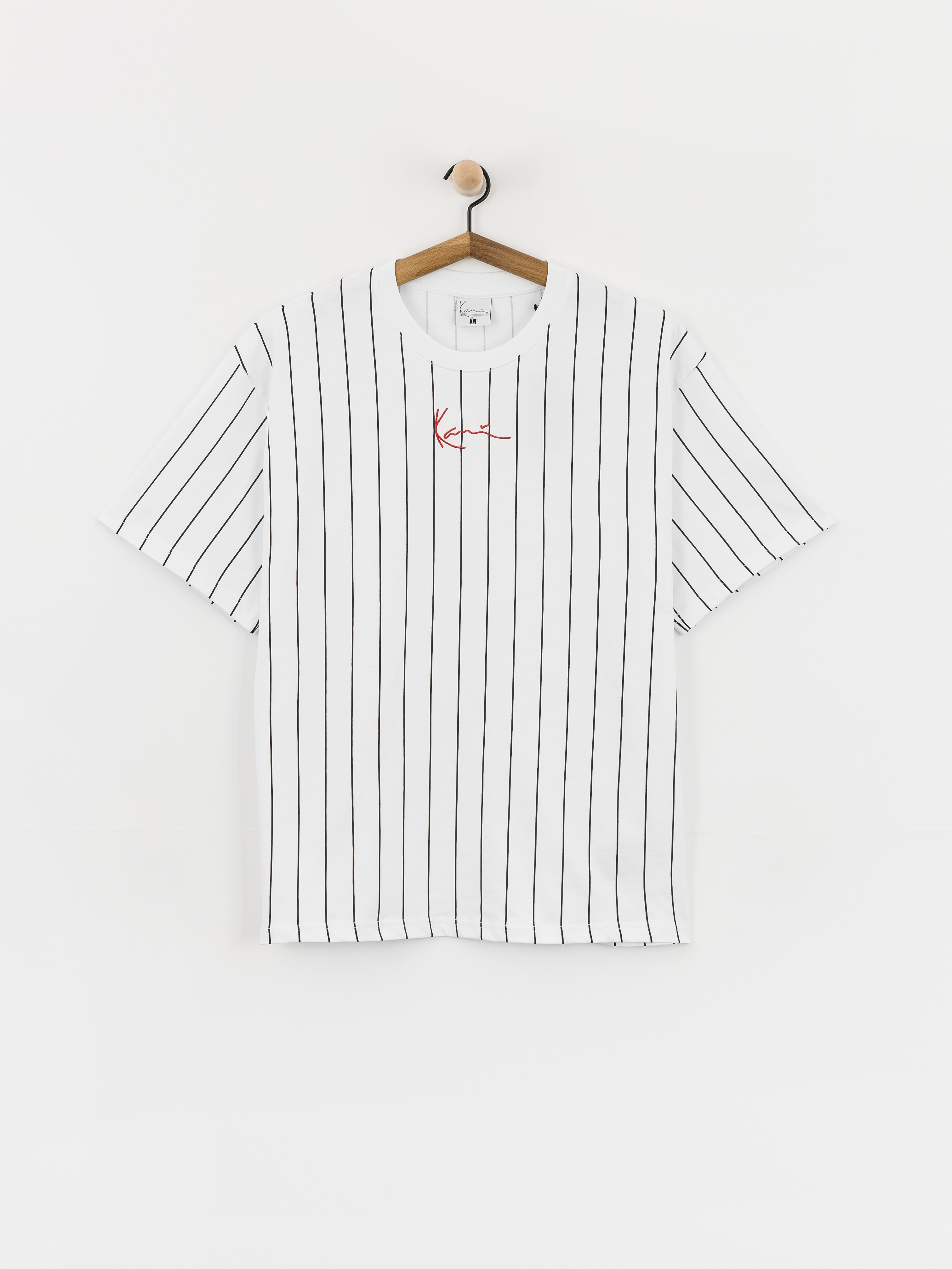 T-shirt Karl Kani Small Signature Pinstripe (white/black)