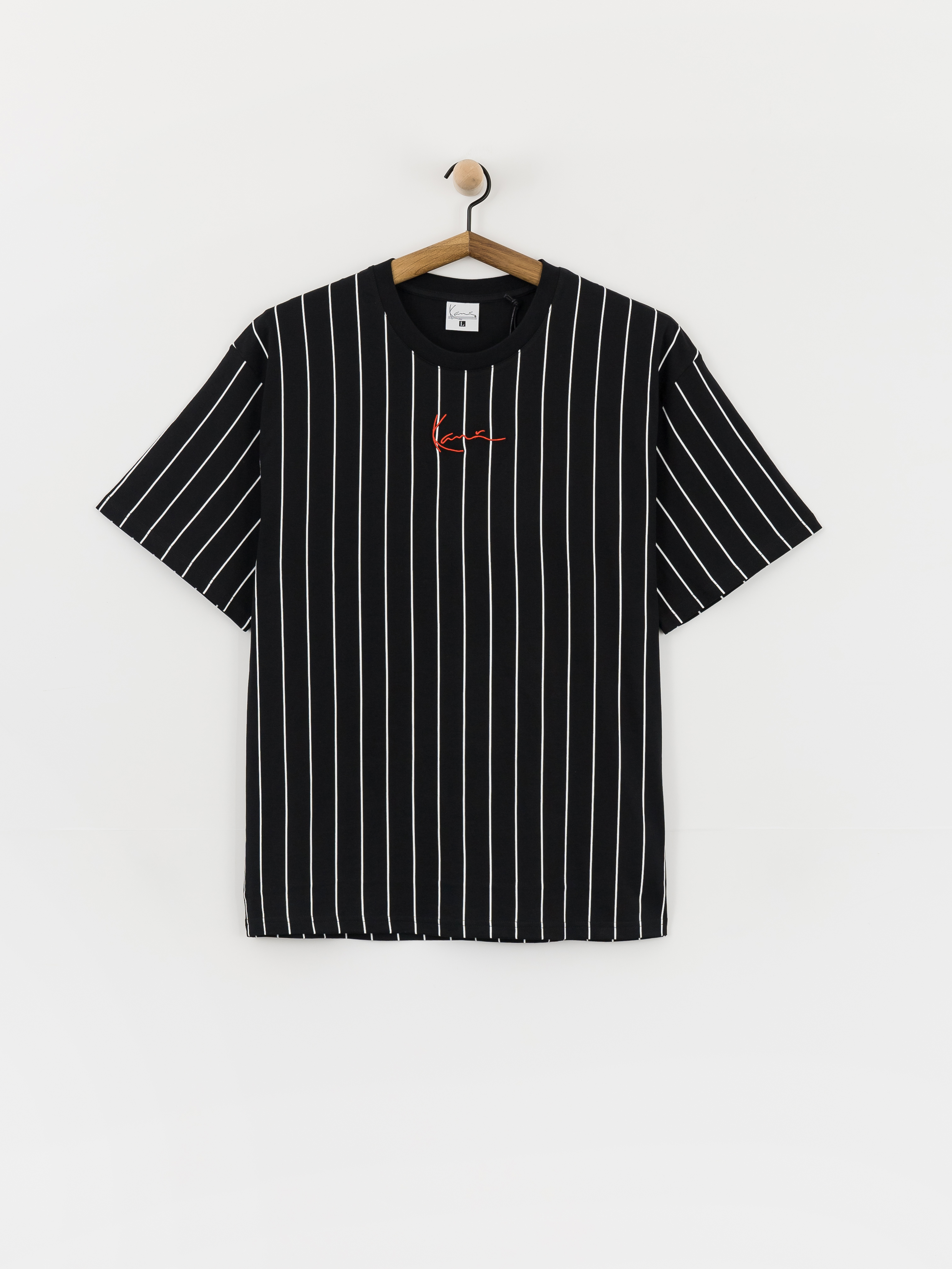 T-shirt Karl Kani Small Signature Pinstripe (black/white)