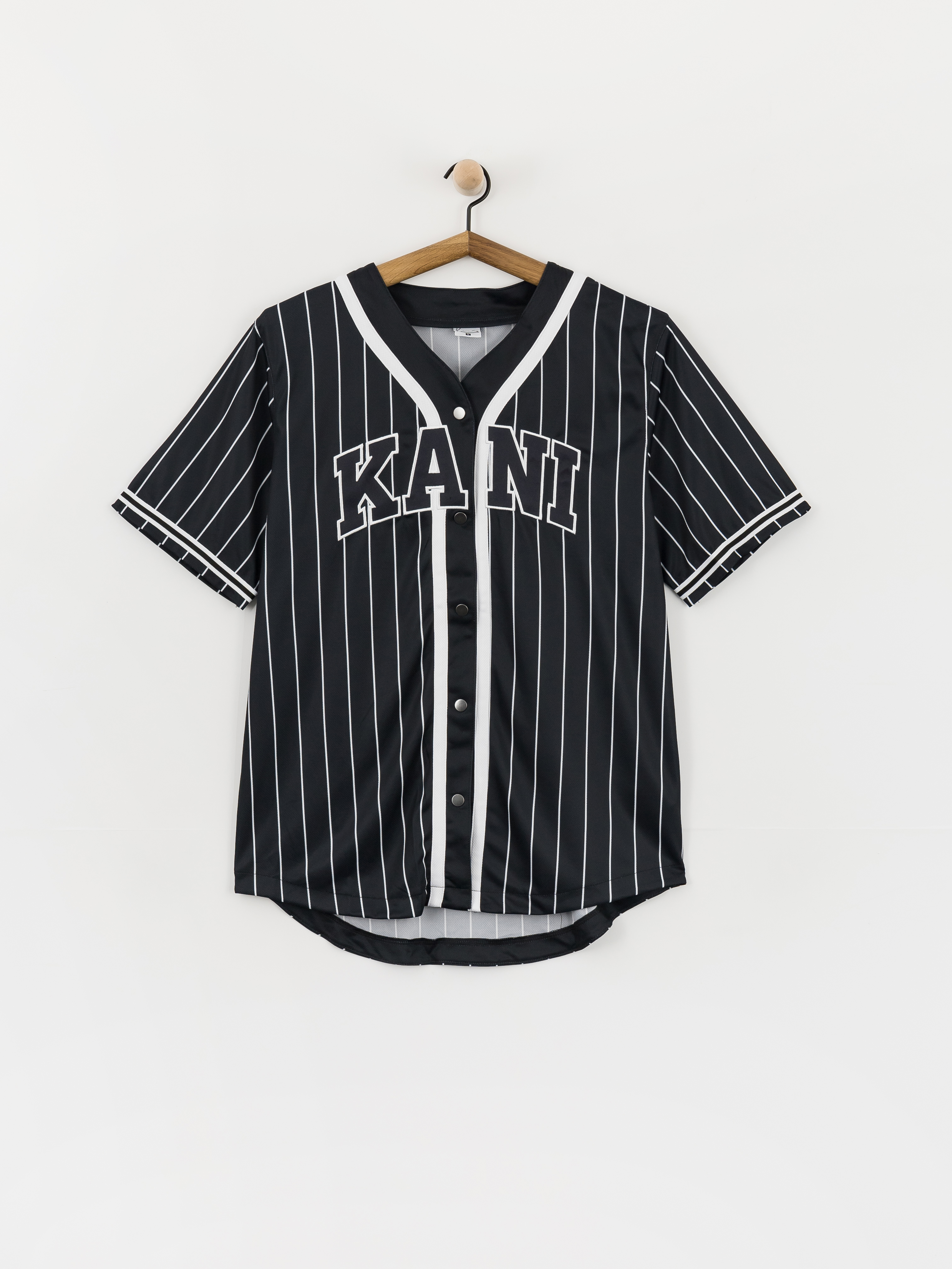 Koszula Karl Kani Serif Pinstripe Baseball (black/white)