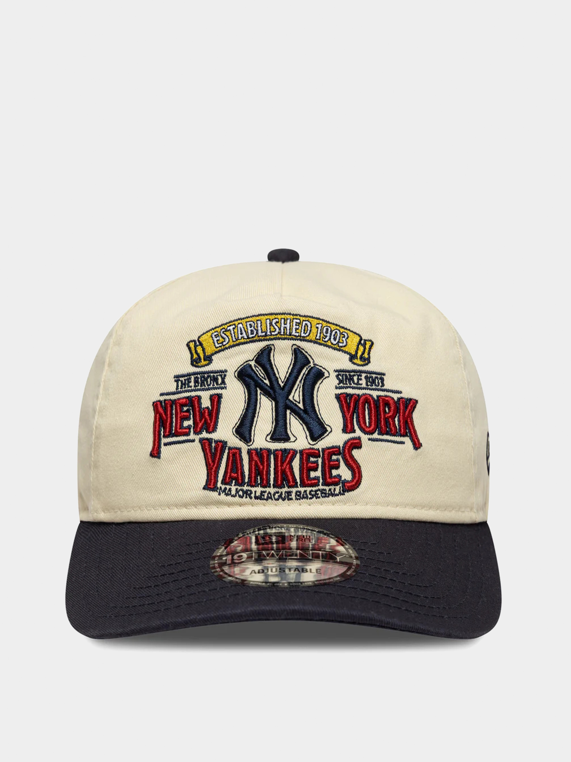 Czapka z daszkiem New Era Washed Graphic 19Twenty New York Yankees (light cream/navy)