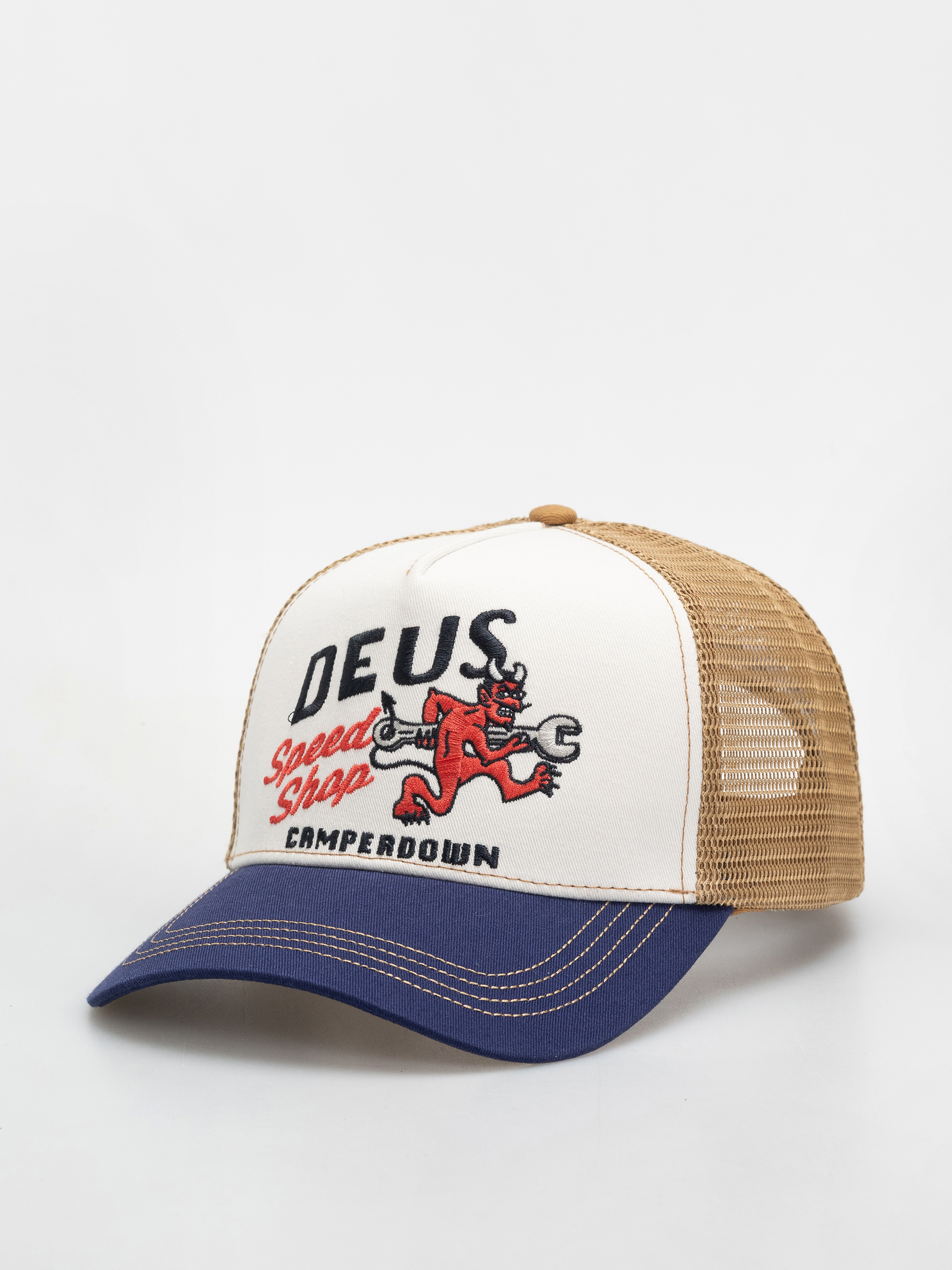 Czapka z daszkiem Deus Ex Machina Dogleg Trucker (dirty white)
