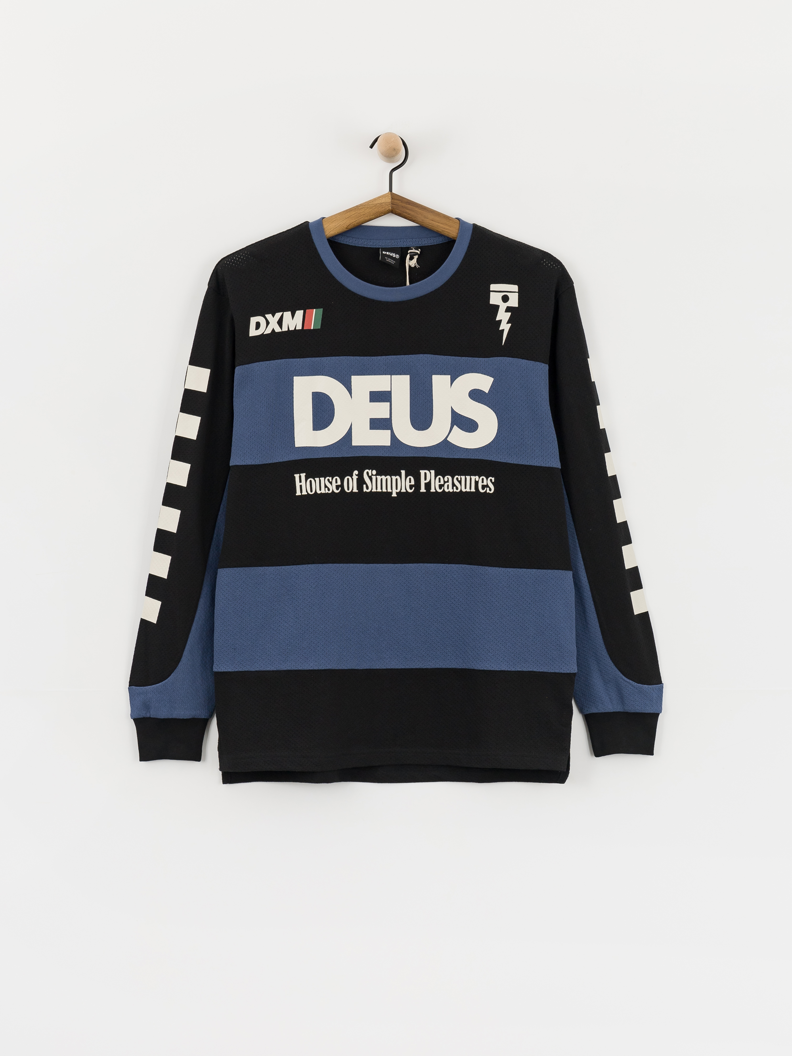 Longsleeve Deus Ex Machina Vilander Moto Jersey (mechanic blue combo)