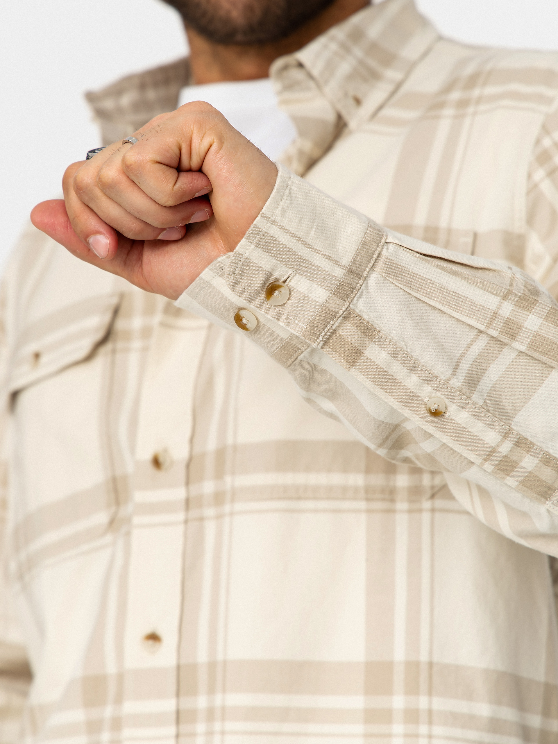 Koszula Fjallraven Ovik Lite Flannel (chalk white/fossil)
