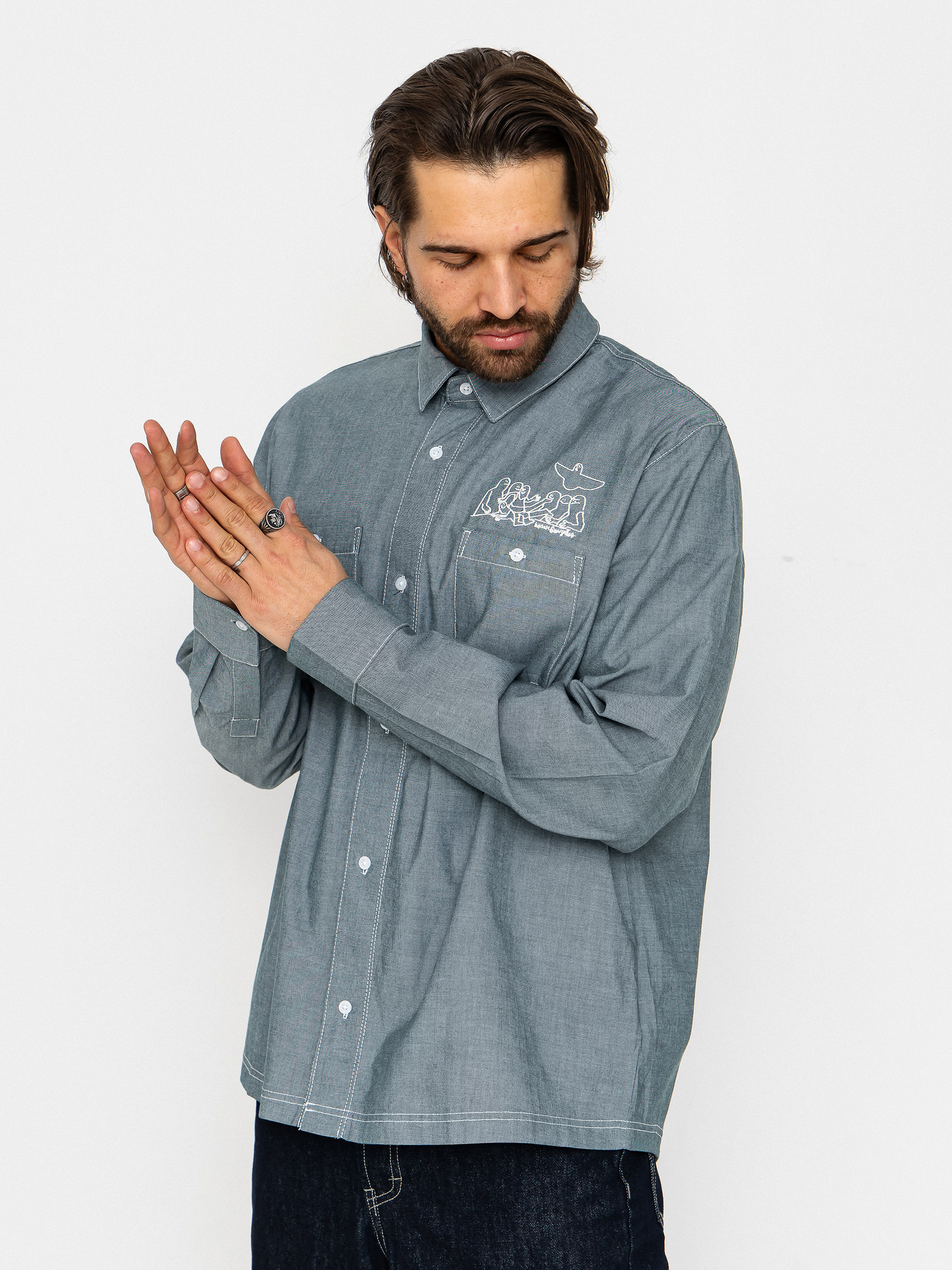 Koszula adidas Gonz Button (aurivy/white)