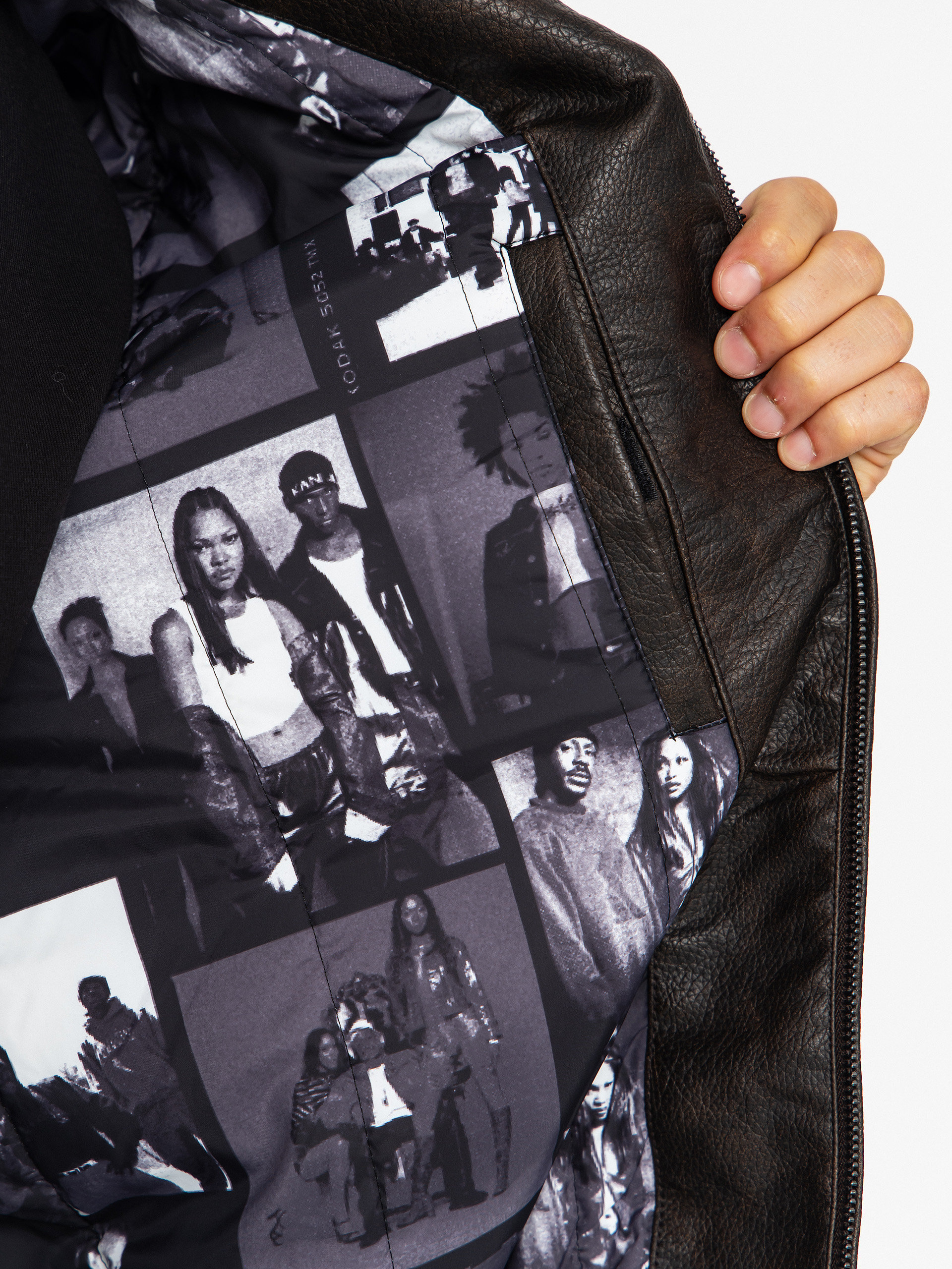 Kurtka Karl Kani Signature Pu Leather Bomber (brown)