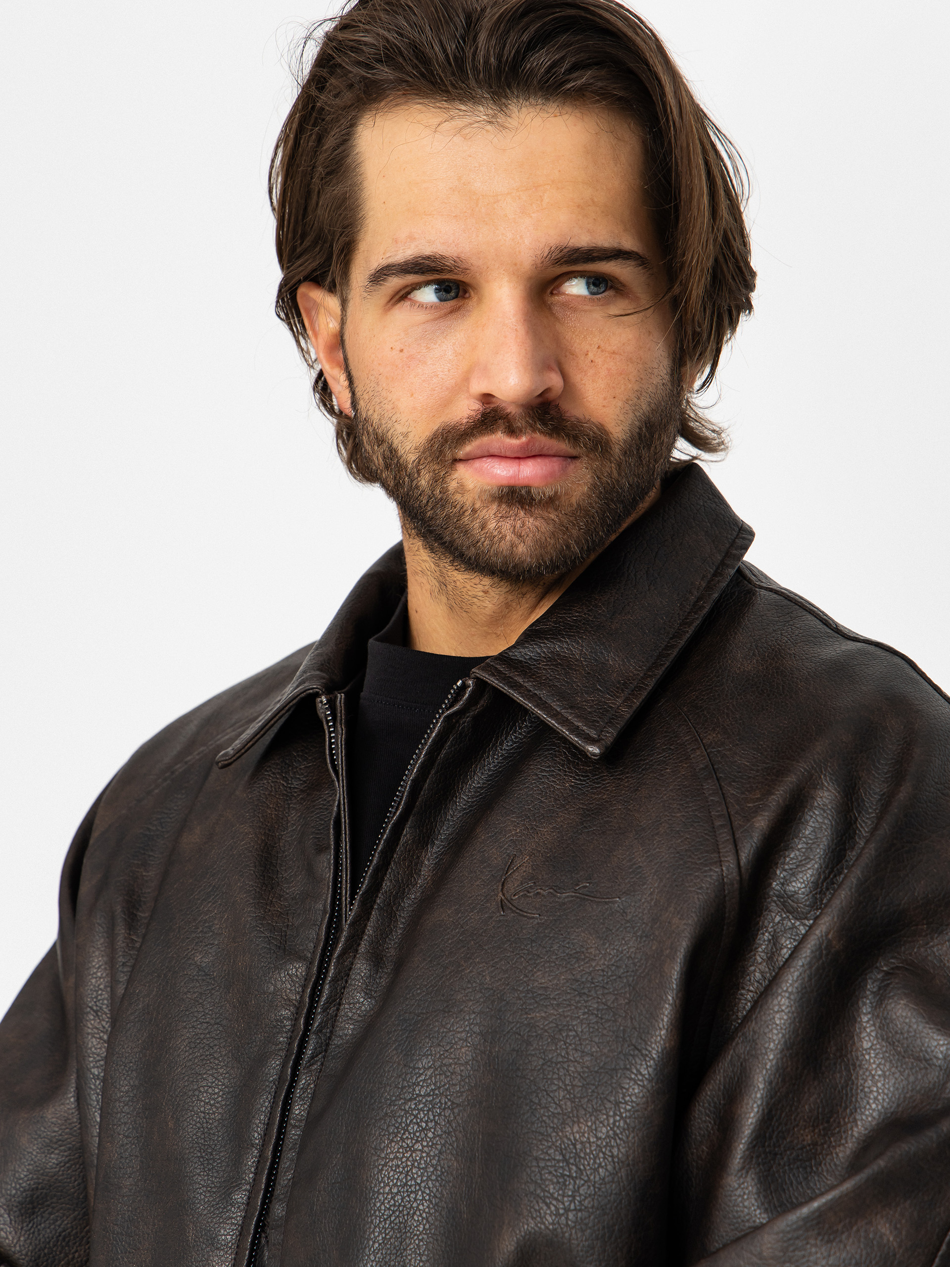 Kurtka Karl Kani Signature Pu Leather Bomber (brown)