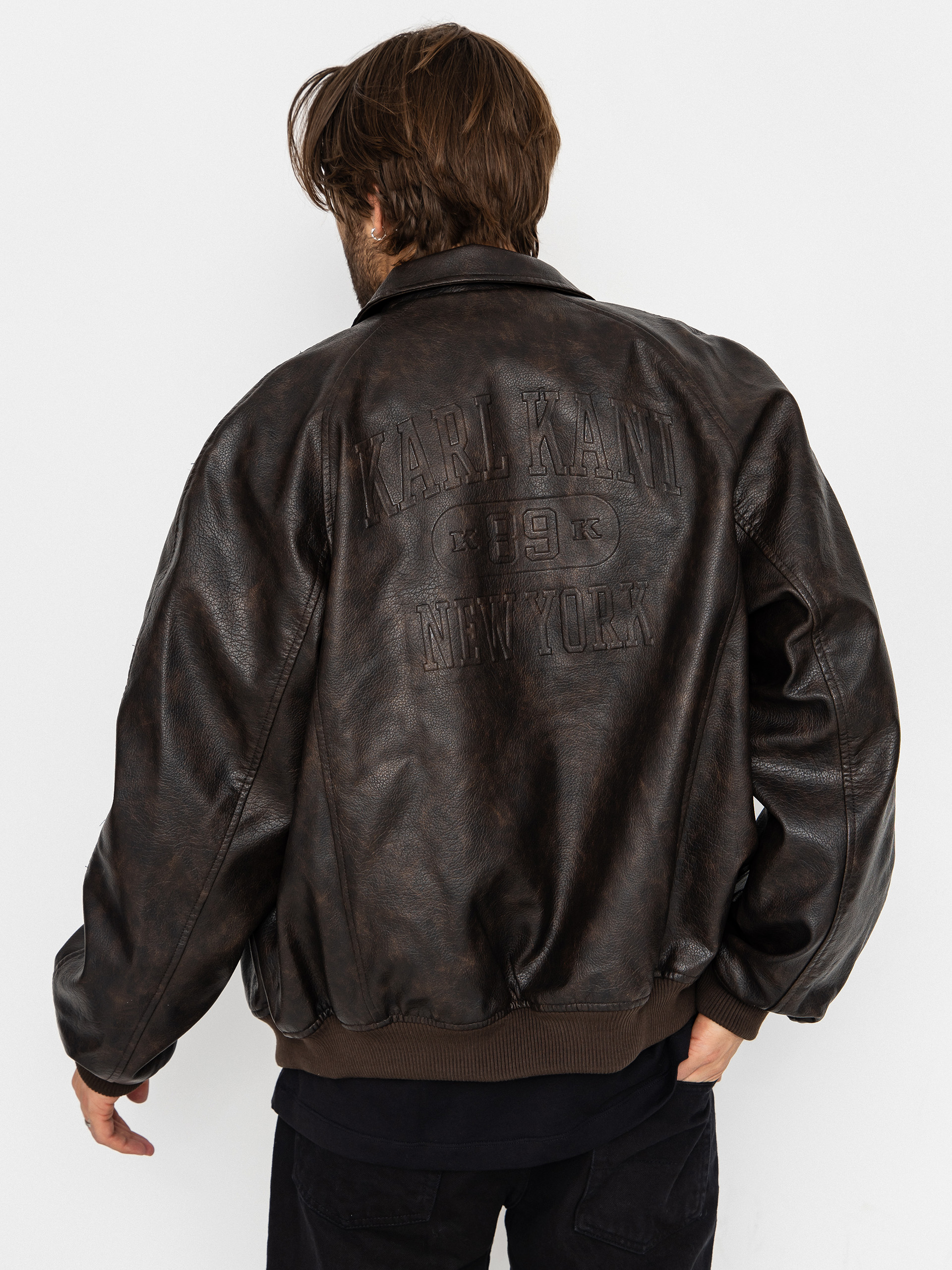 Kurtka Karl Kani Signature Pu Leather Bomber (brown)