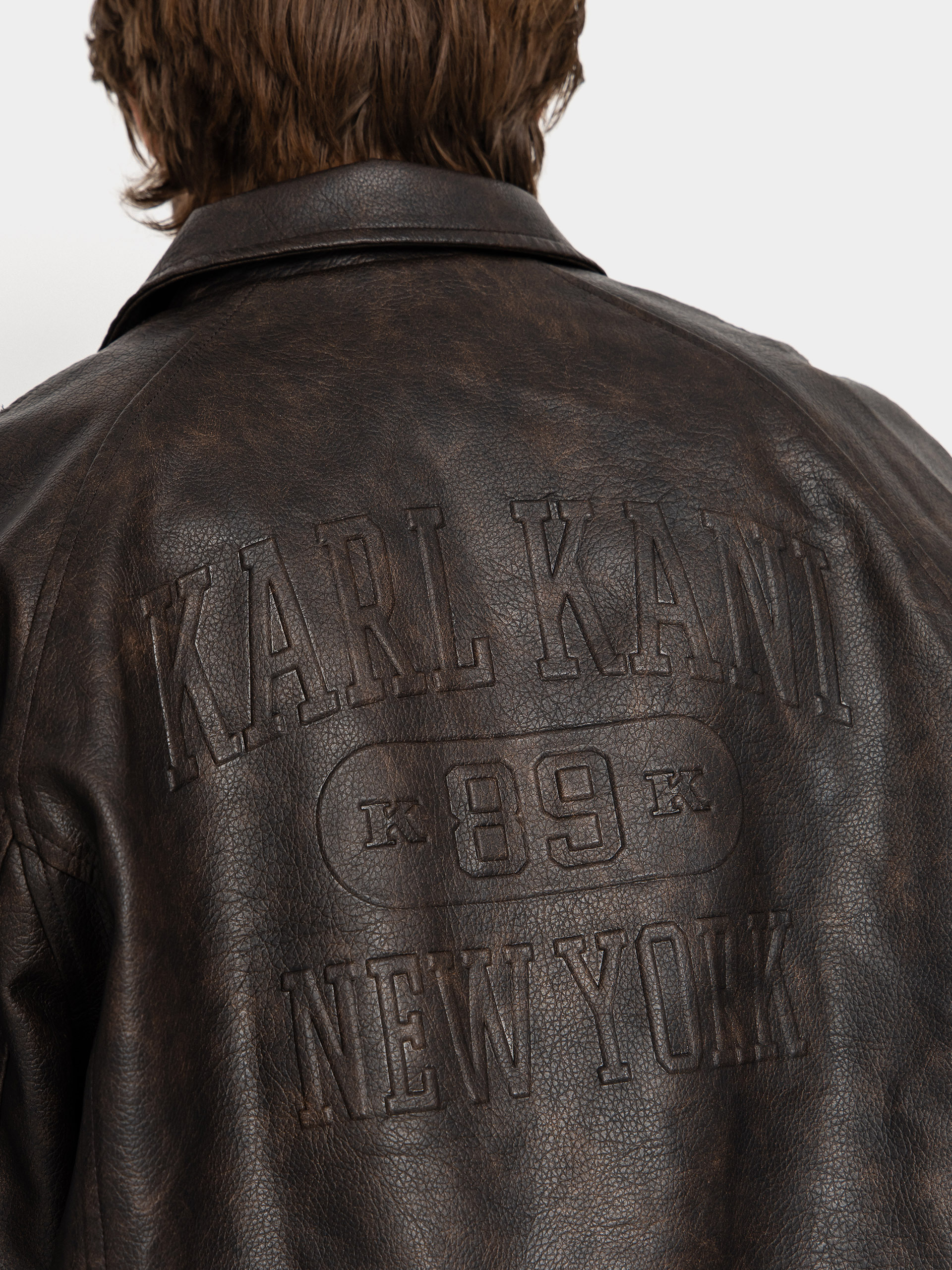 Kurtka Karl Kani Signature Pu Leather Bomber (brown)