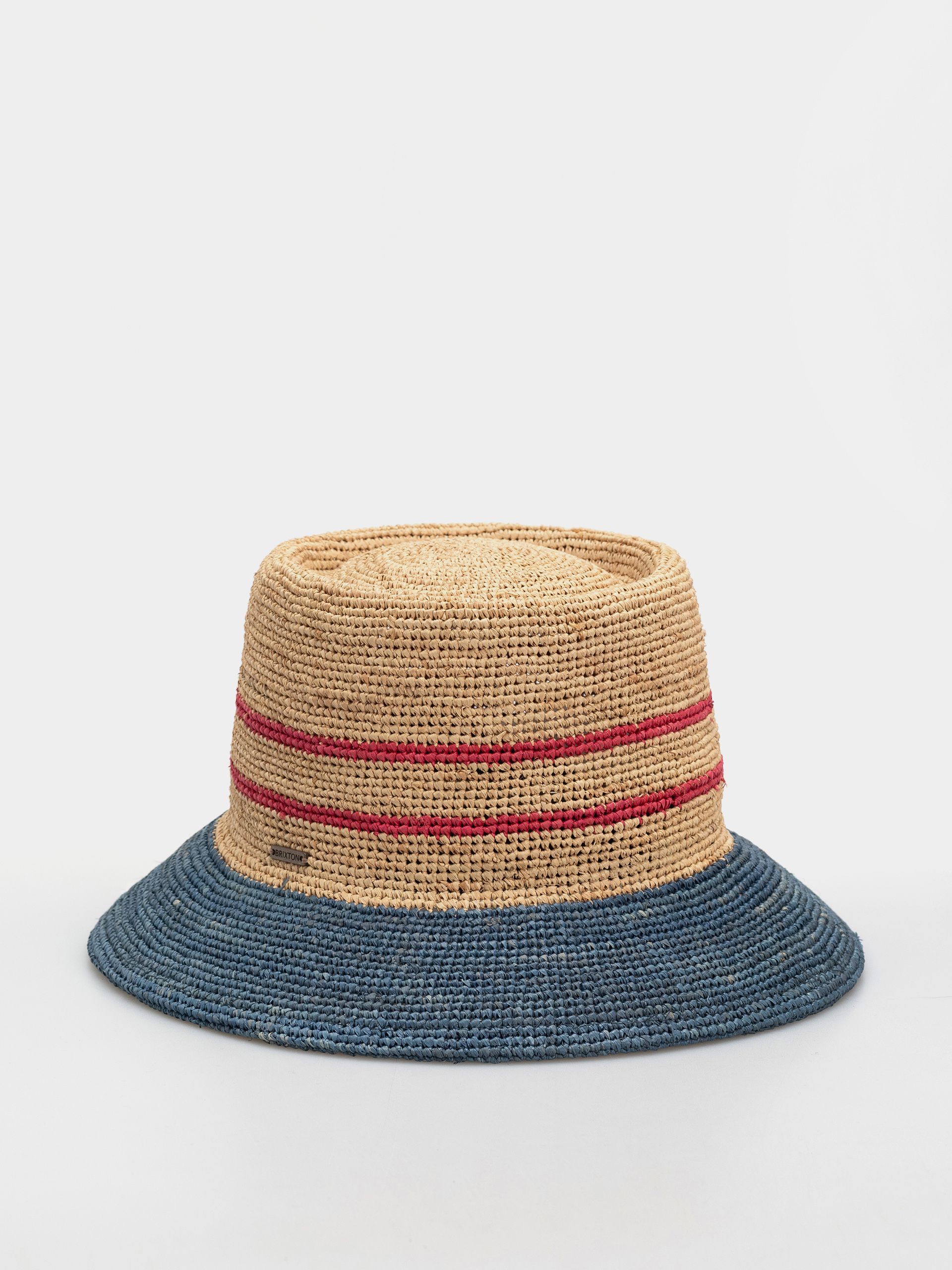 Kapelusz Brixton Ellee Straw Bucket Wmn (natural/navy/red)