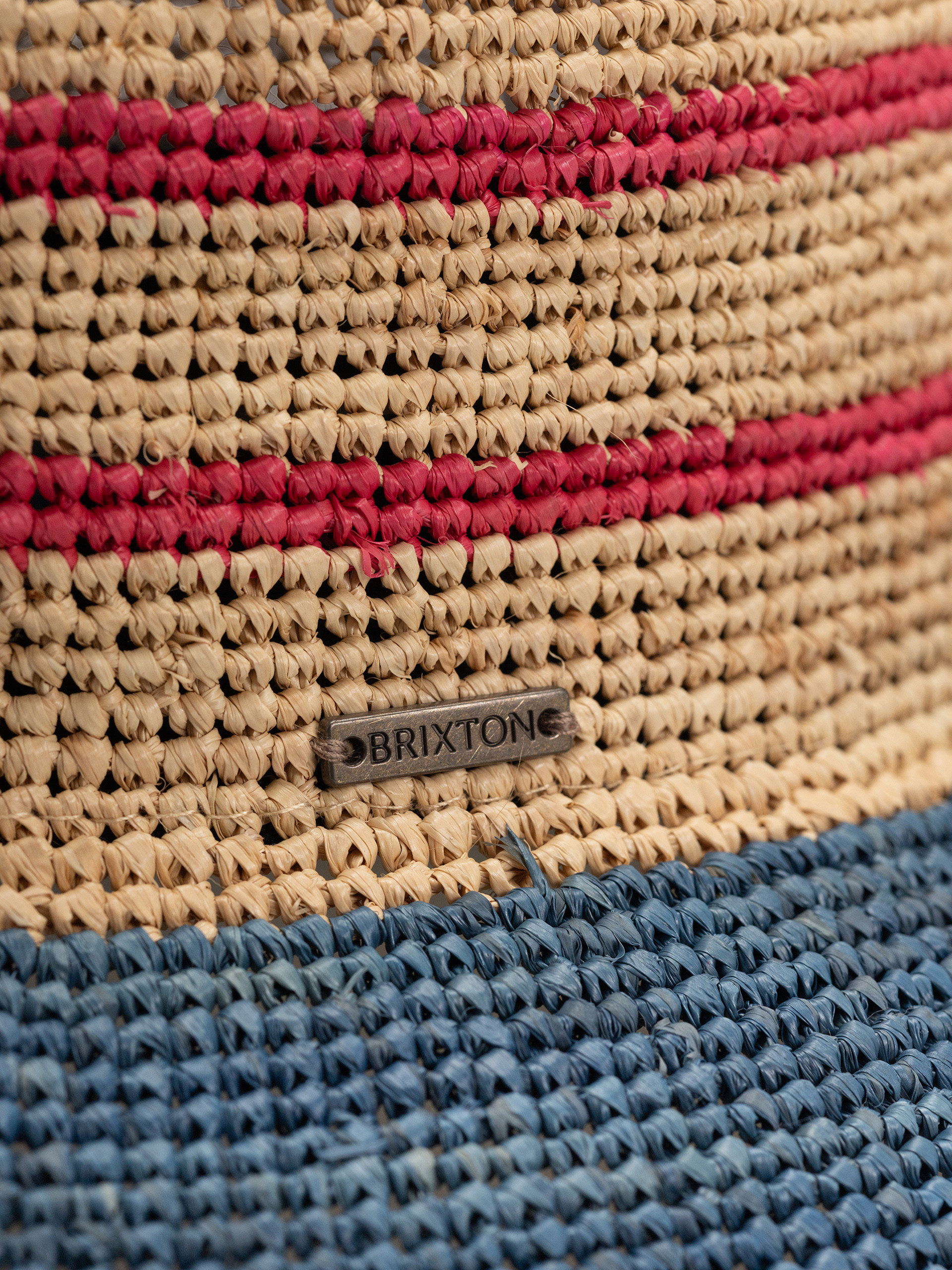 Kapelusz Brixton Ellee Straw Bucket Wmn (natural/navy/red)