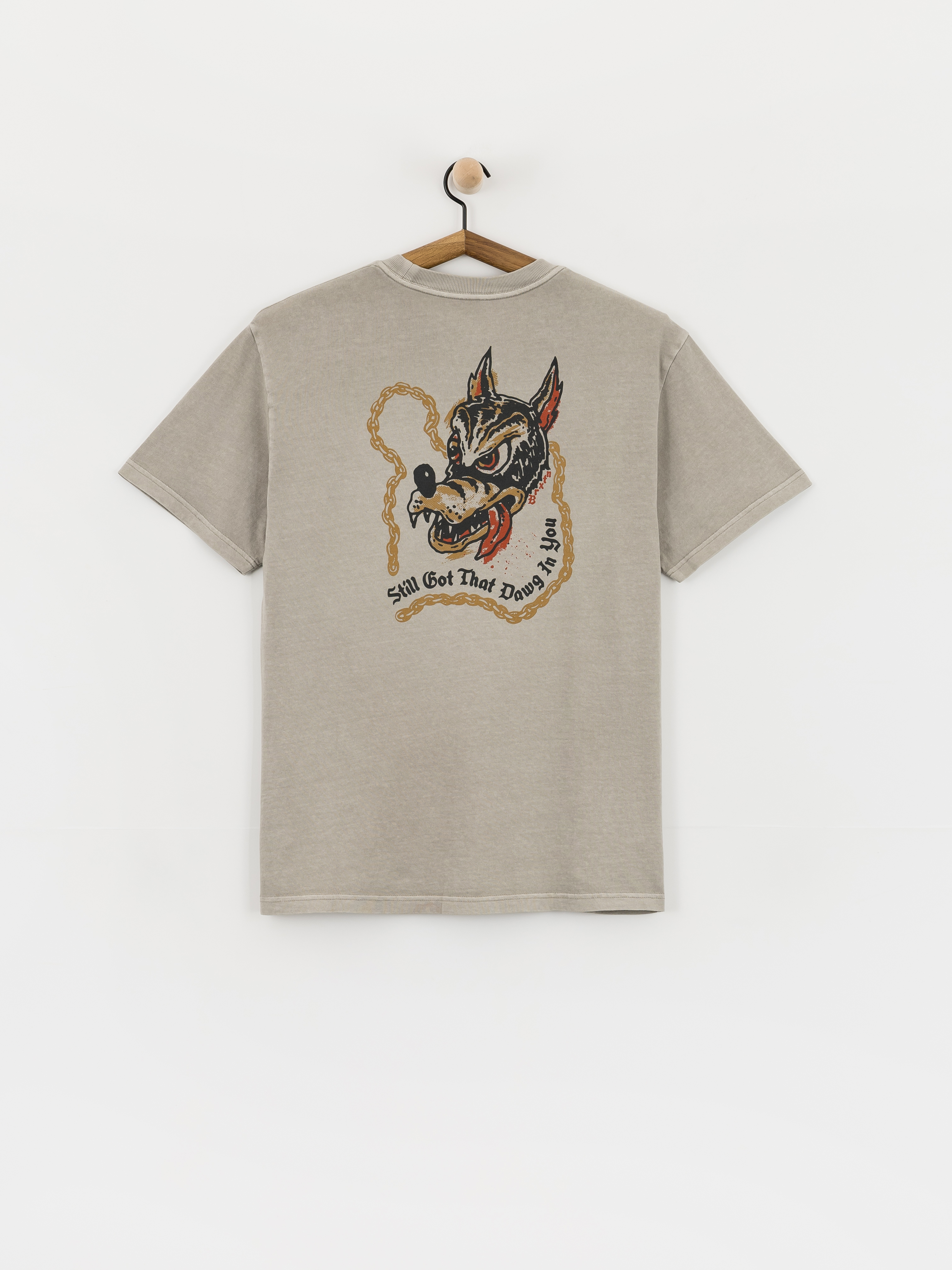 T-shirt Brixton Dawg Stt (pebble stone worn wash)