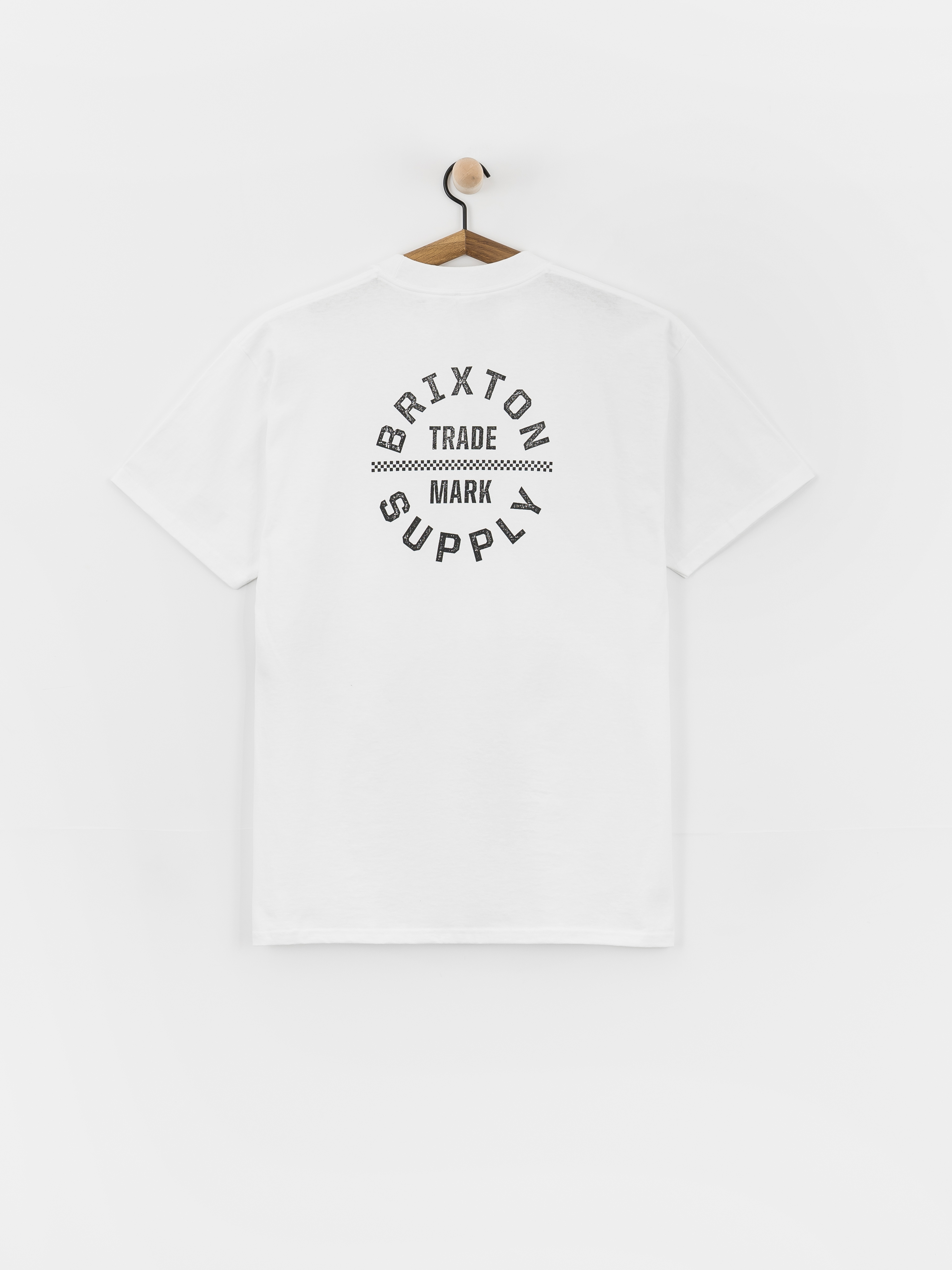 T-shirt Brixton Oath V Std (white/black/checkered)