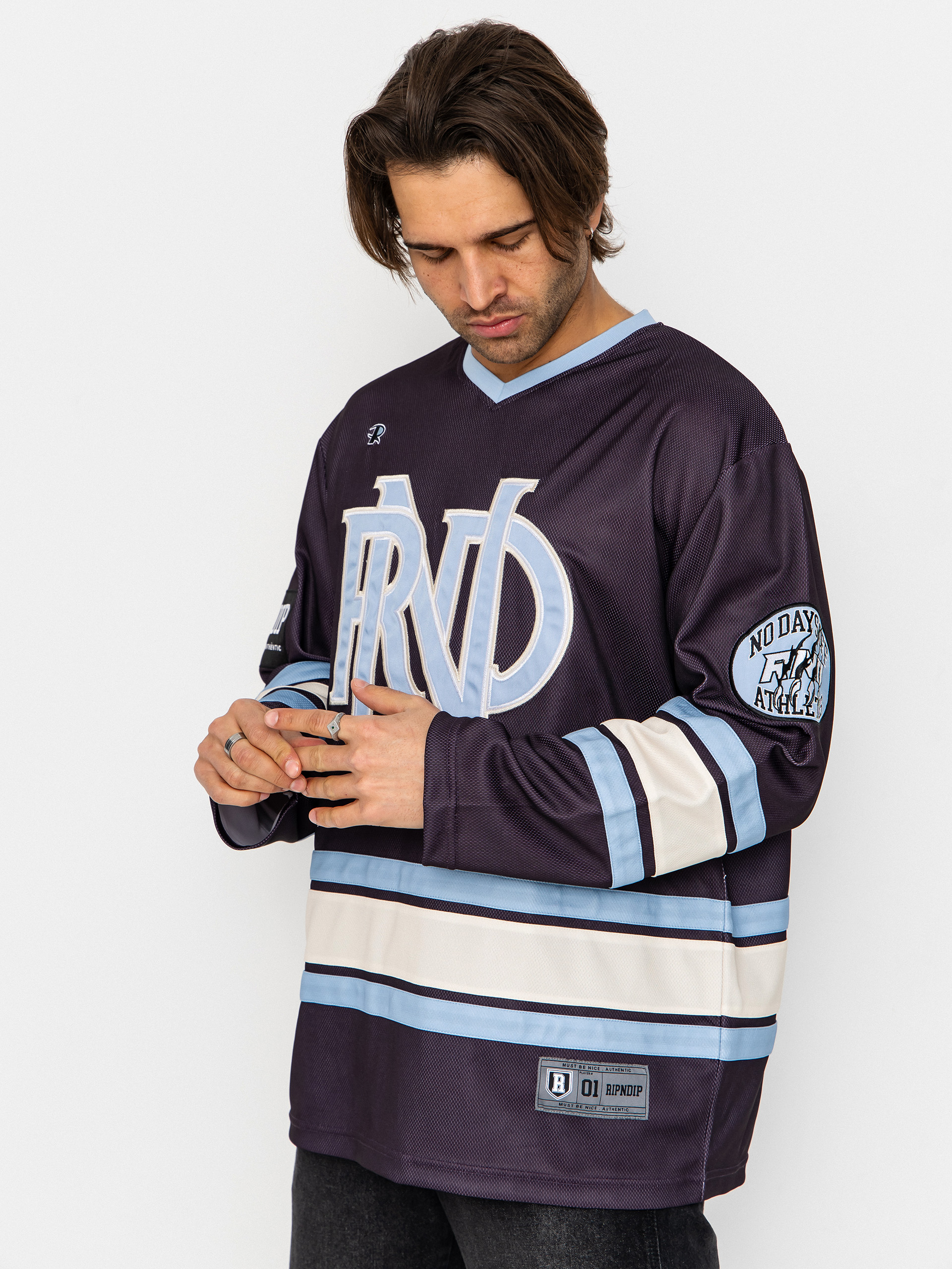 Longsleeve RipNDip No Days Off Hockey Jersey (plum)