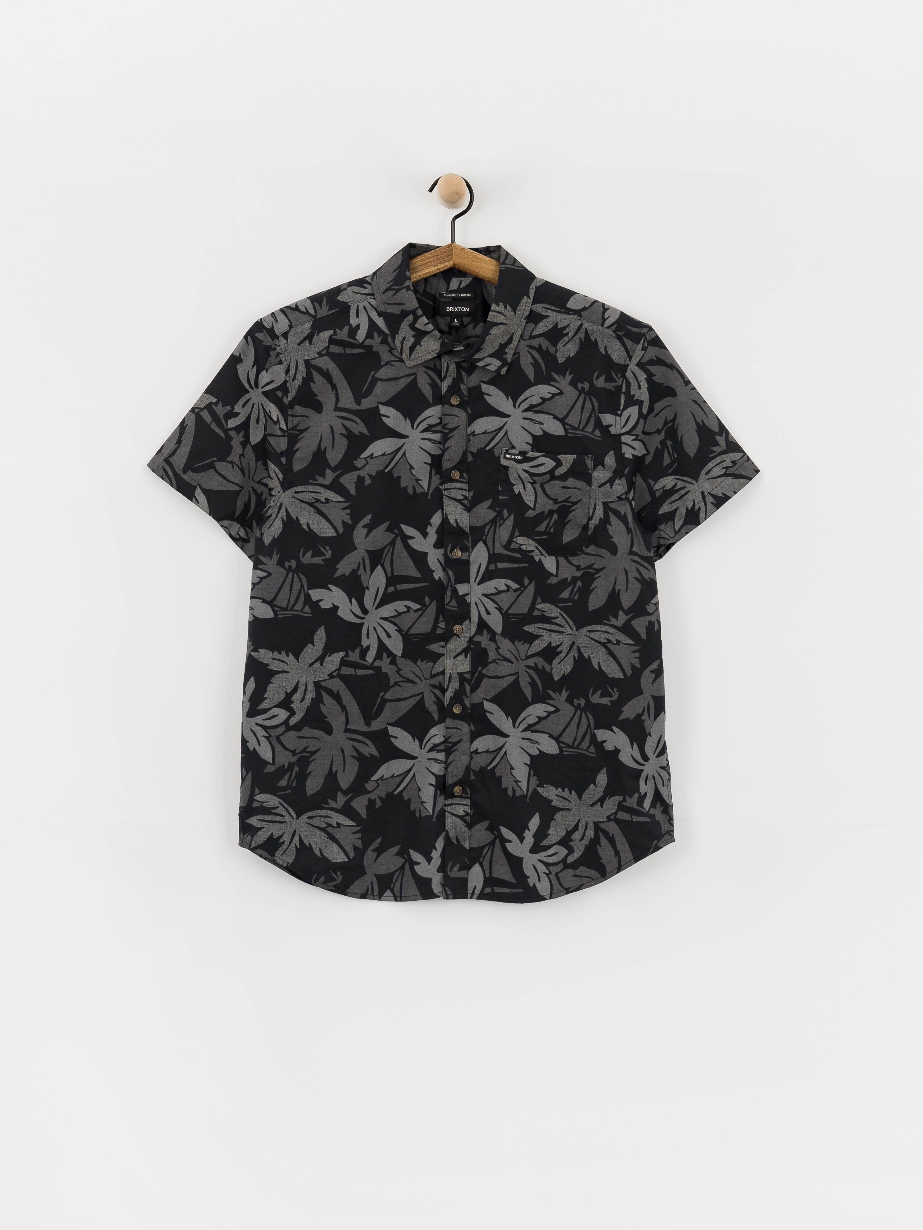 Koszula Brixton Charter Print (black/trooper/future grey palm)