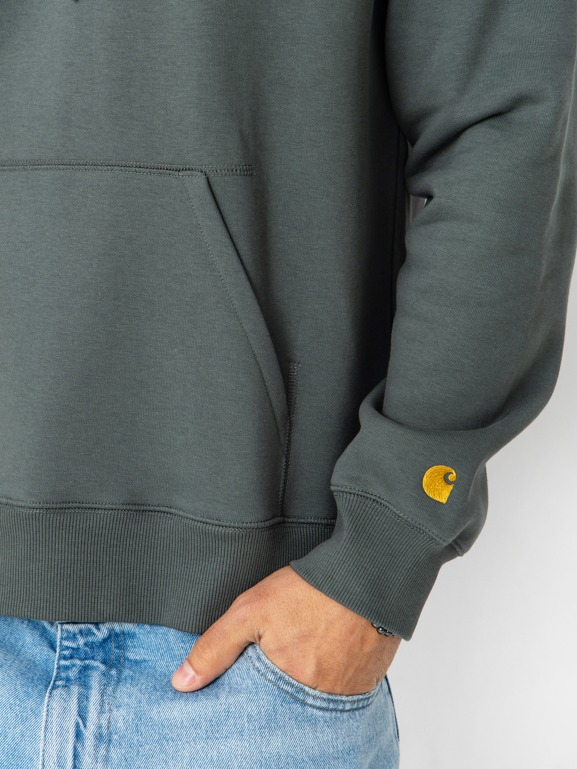 Bluza z kapturem Carhartt WIP Chase HD (velvet green/gold)