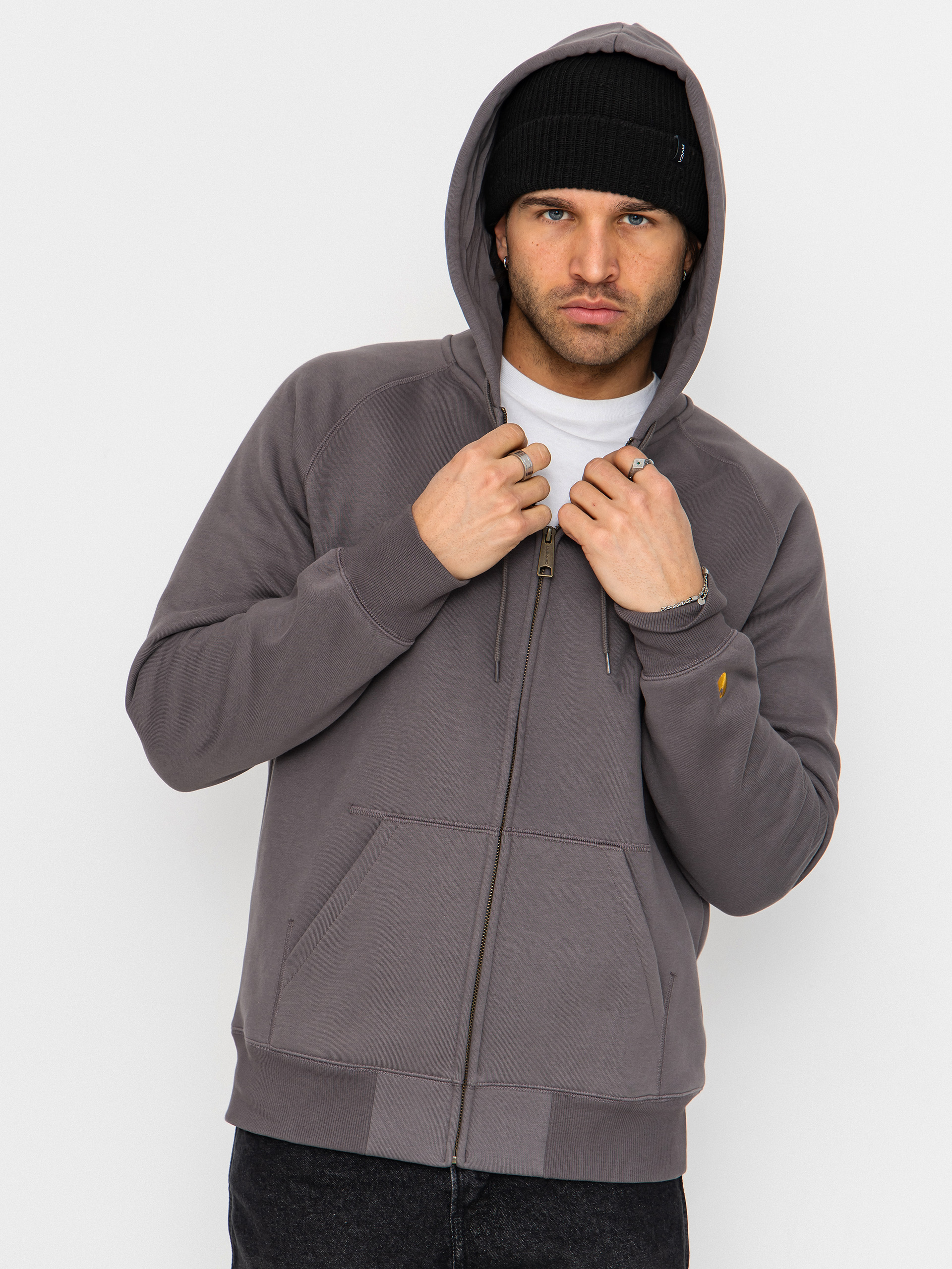 Bluza z kapturem Carhartt WIP Chase ZHD (porphyry/gold)