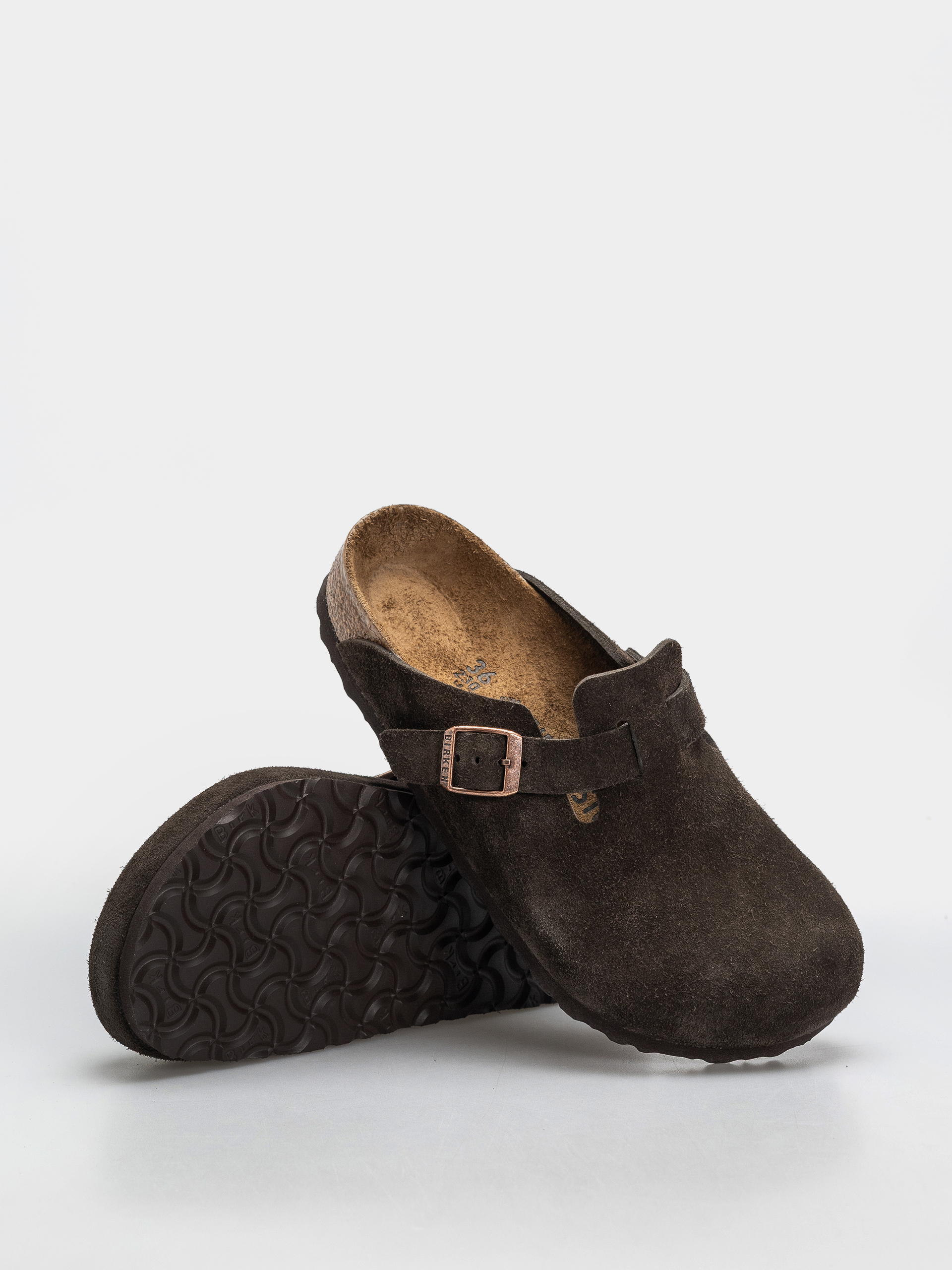 Klapki Birkenstock Boston Suede Leather Regular (mocca)