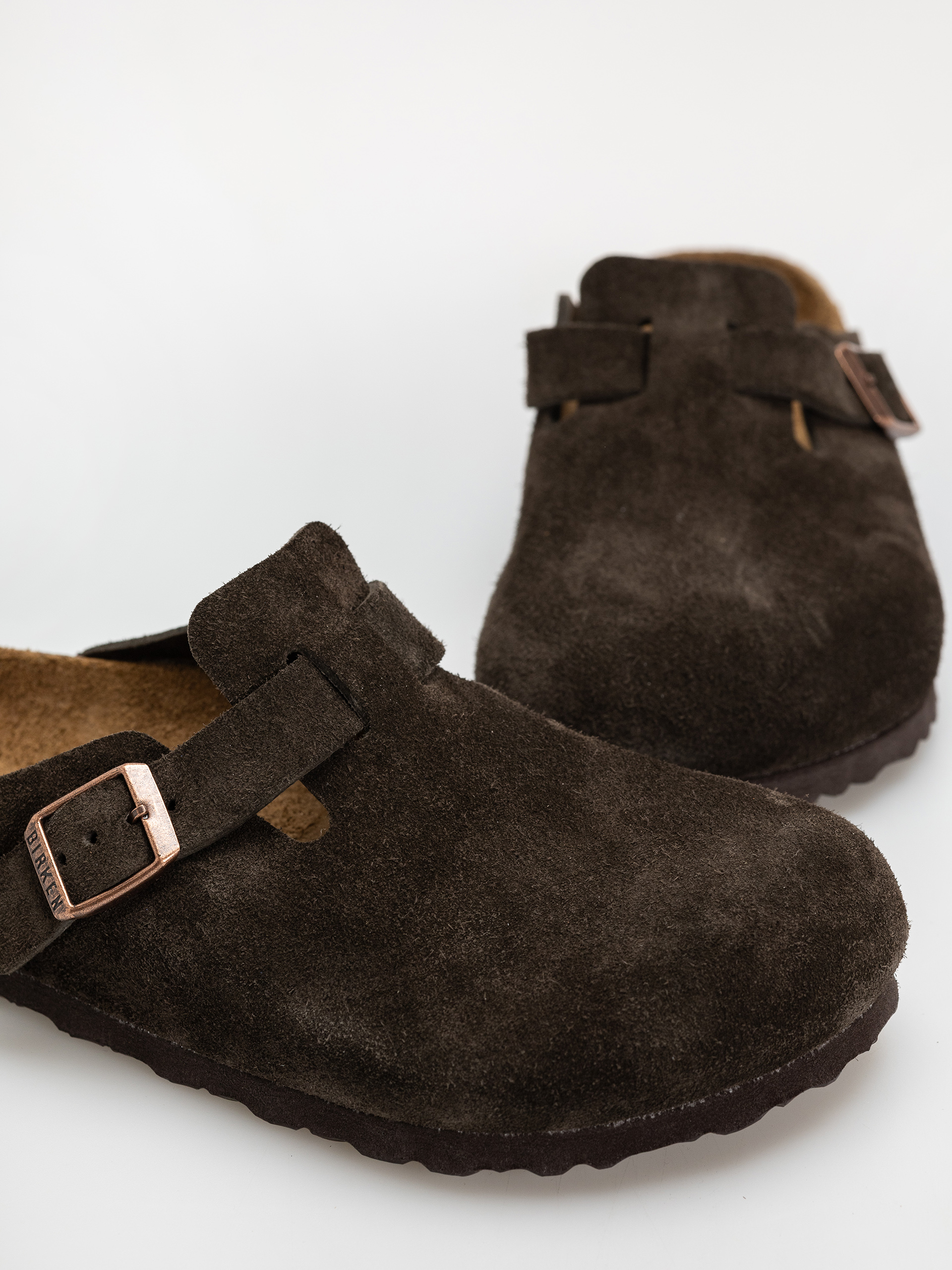 Klapki Birkenstock Boston Suede Leather Regular (mocca)