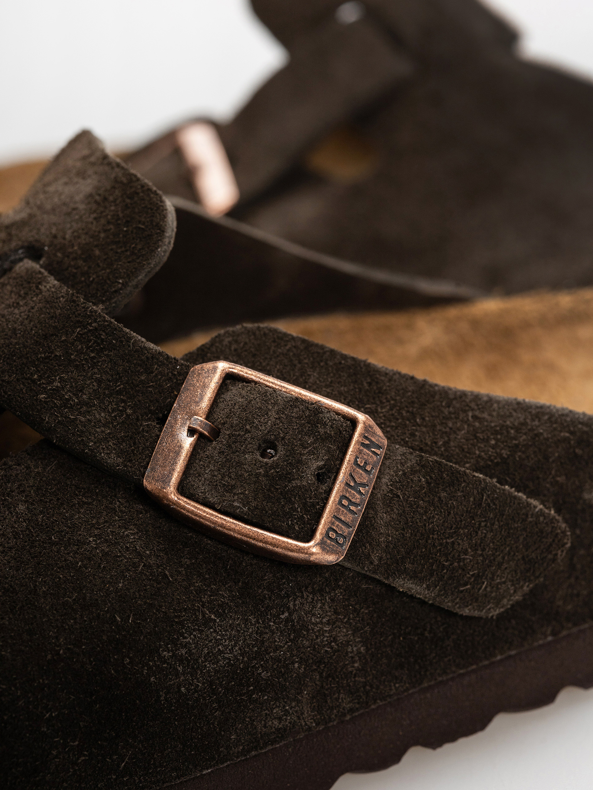 Klapki Birkenstock Boston Suede Leather Regular (mocca)