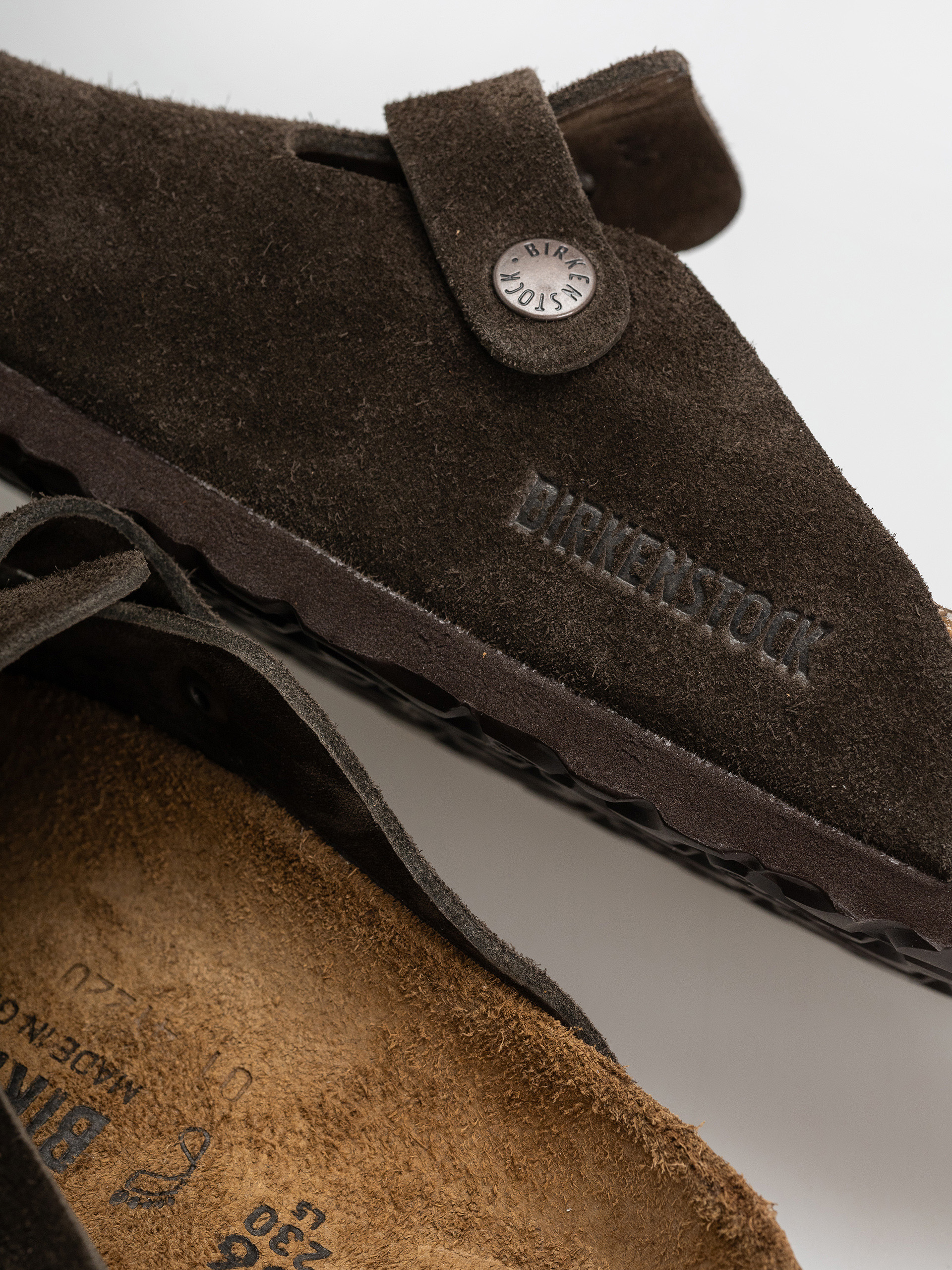Klapki Birkenstock Boston Suede Leather Regular (mocca)