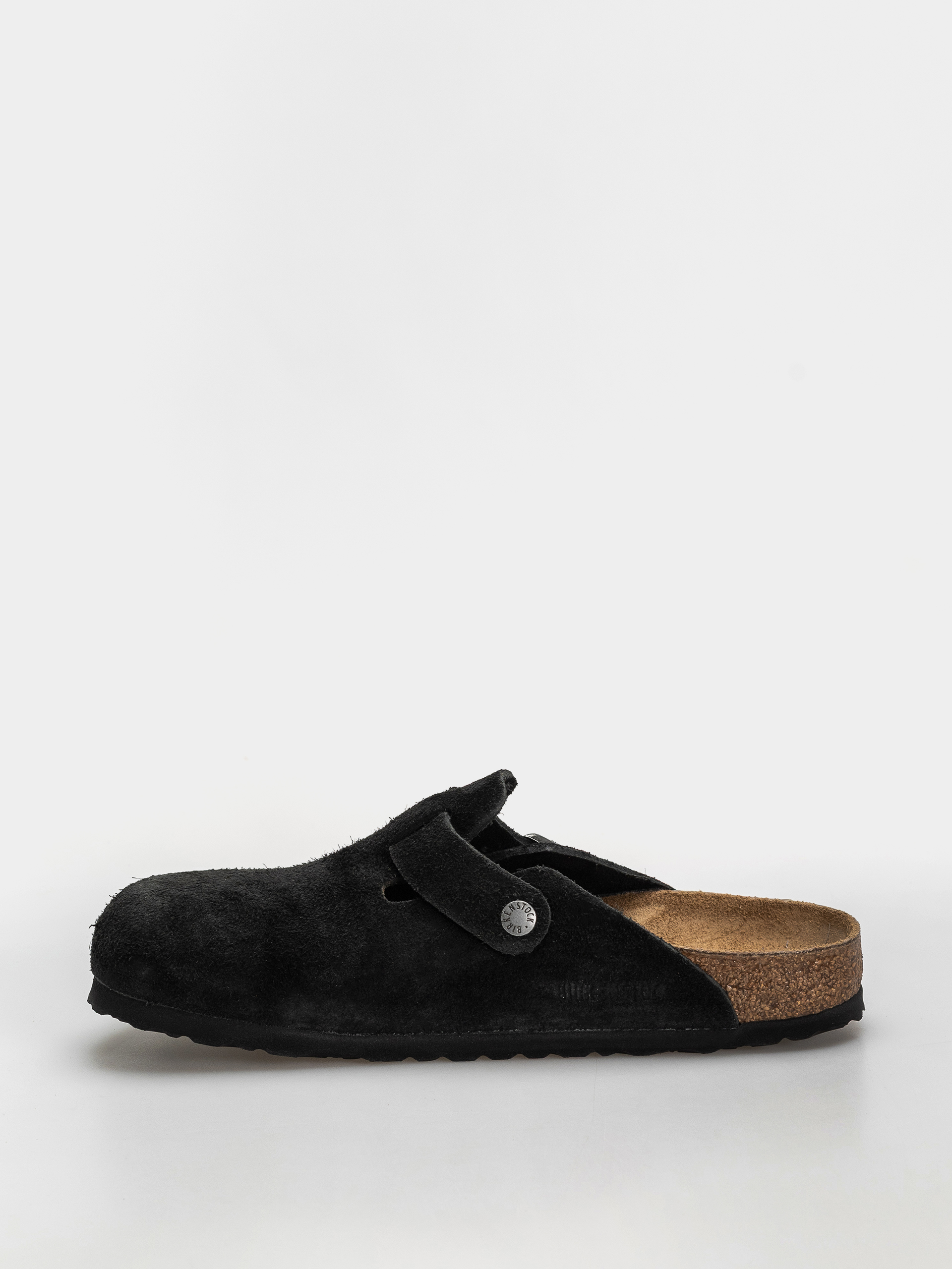 Klapki Birkenstock Boston Suede Leather Narrow (black)