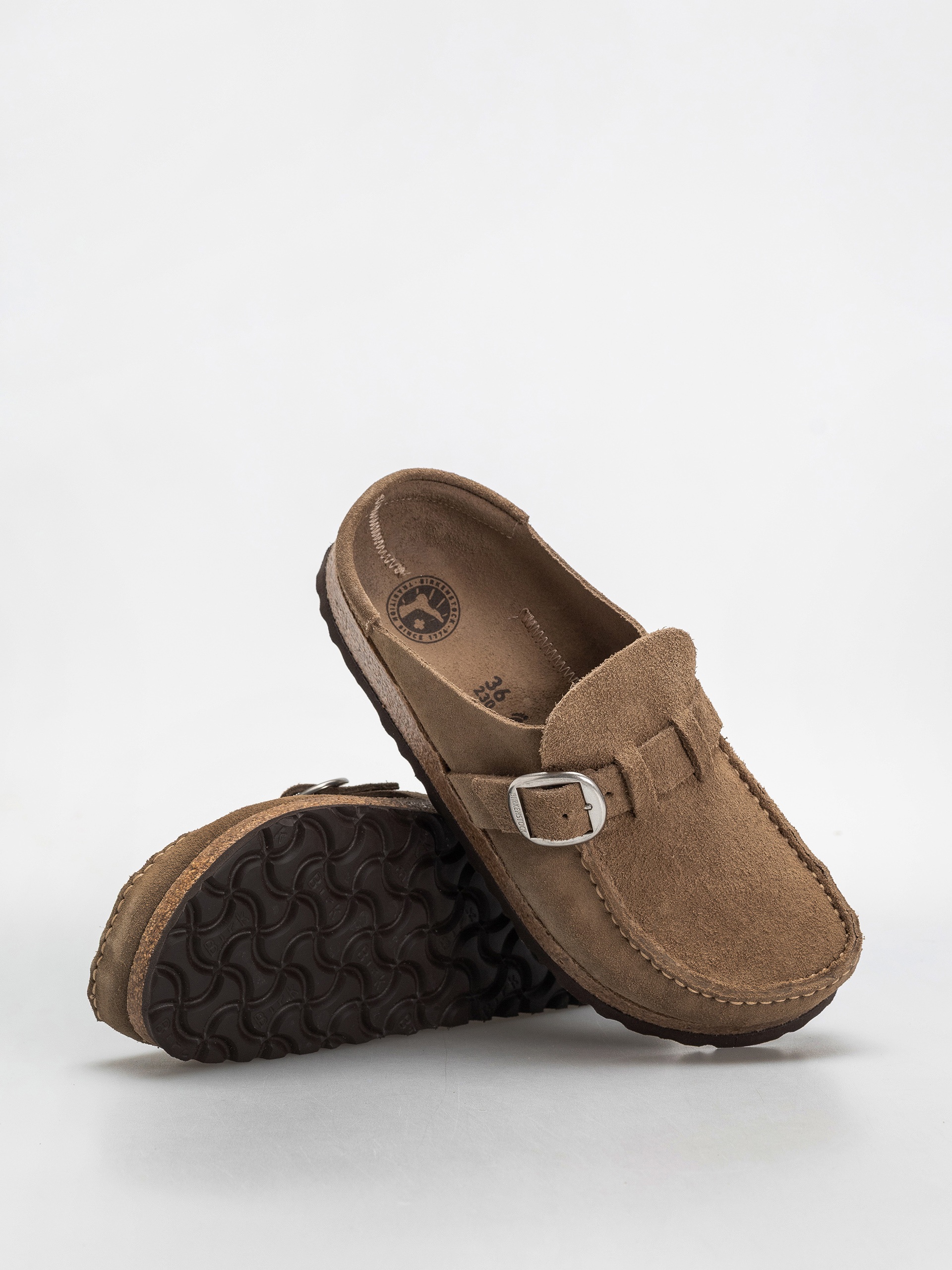 Klapki Birkenstock Buckley Suede Leather Narrow Wmn (gray taupe)
